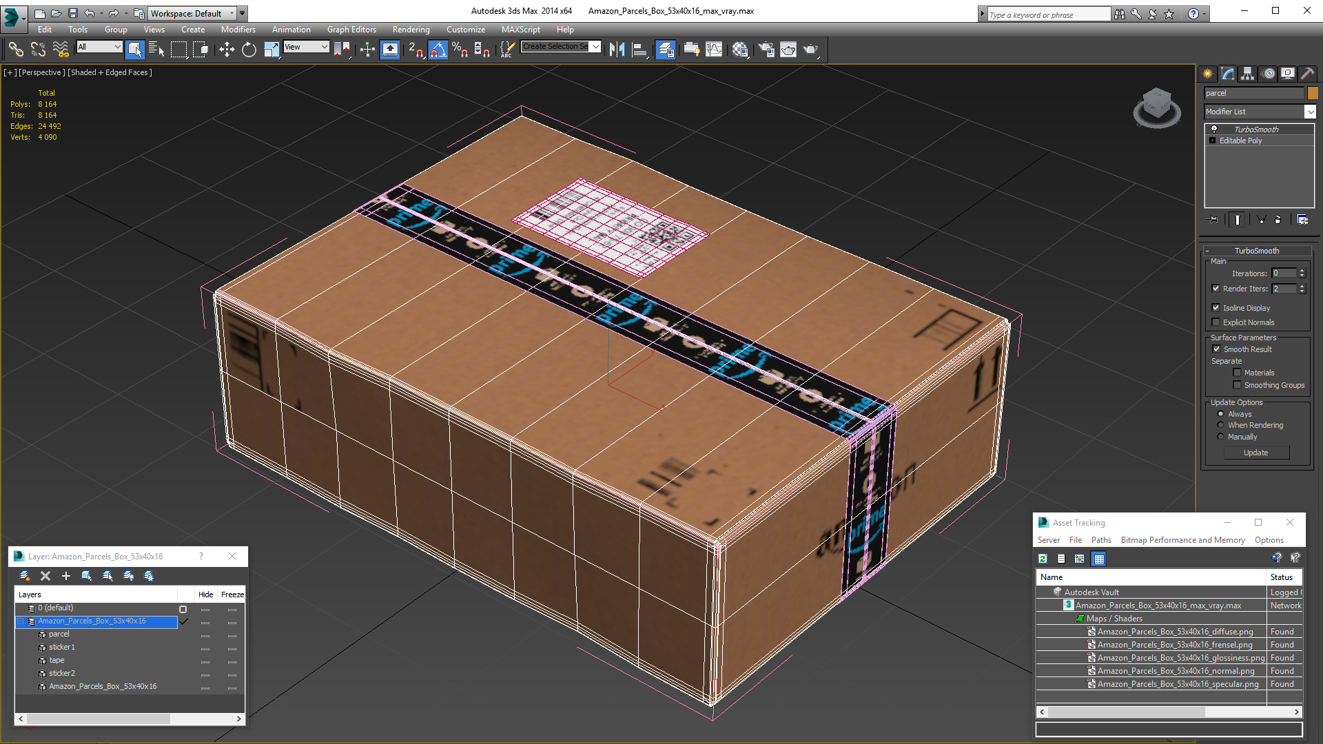 Amazon Parcels Box 53x40x16 3D