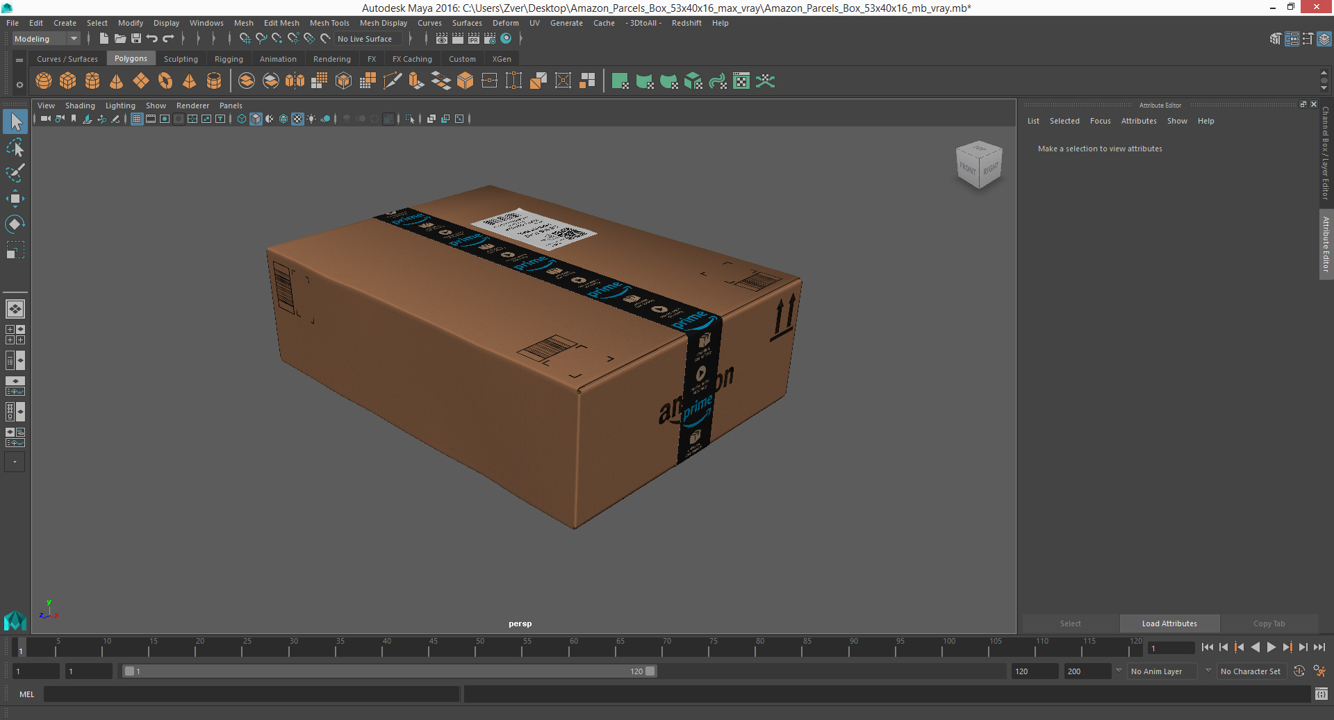 Amazon Parcels Box 53x40x16 3D
