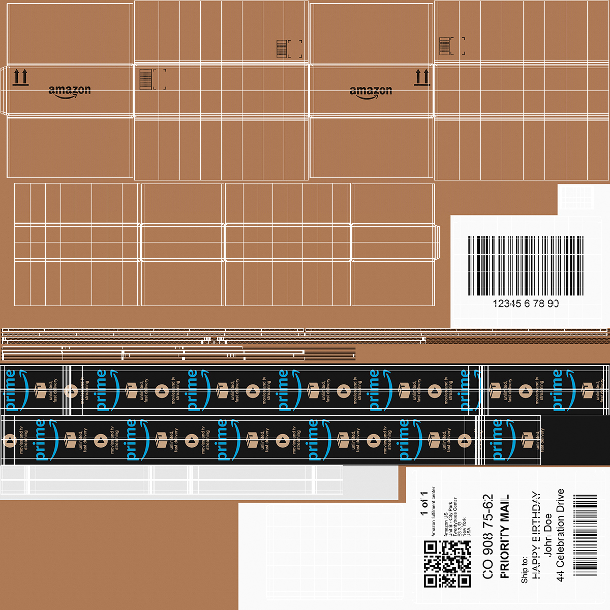 Amazon Parcels Box 53x40x16 3D