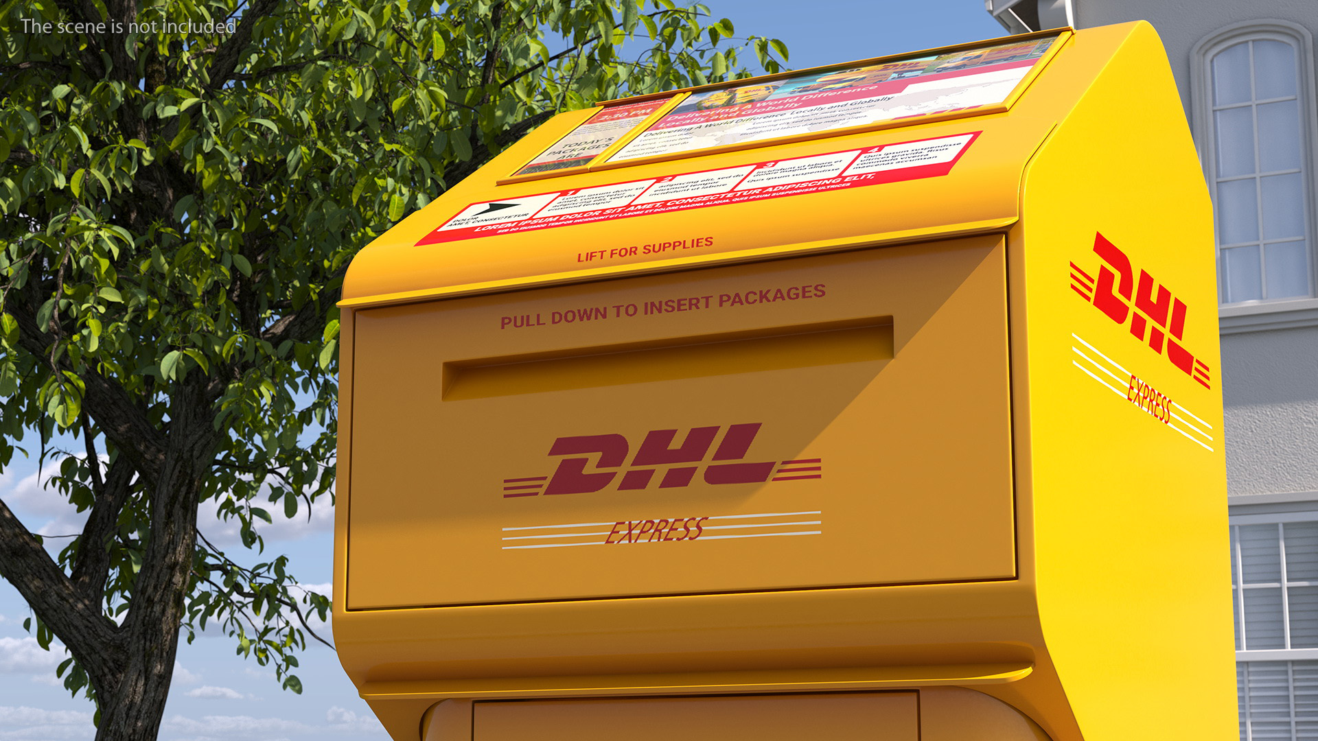3D DHL Express Package Drop Box model