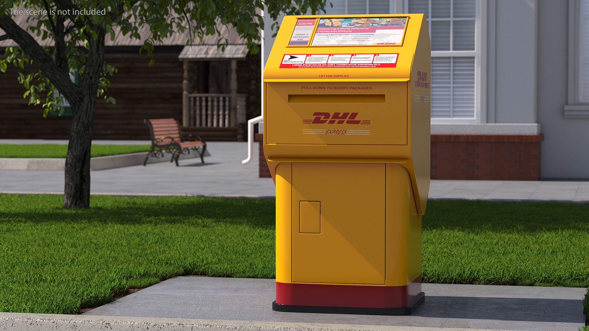 3D DHL Express Package Drop Box model