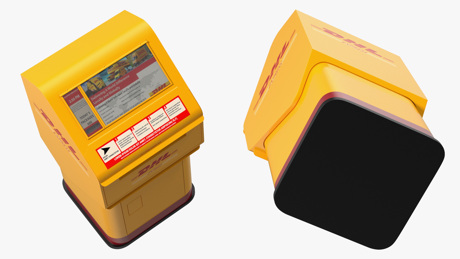 3D DHL Express Package Drop Box model
