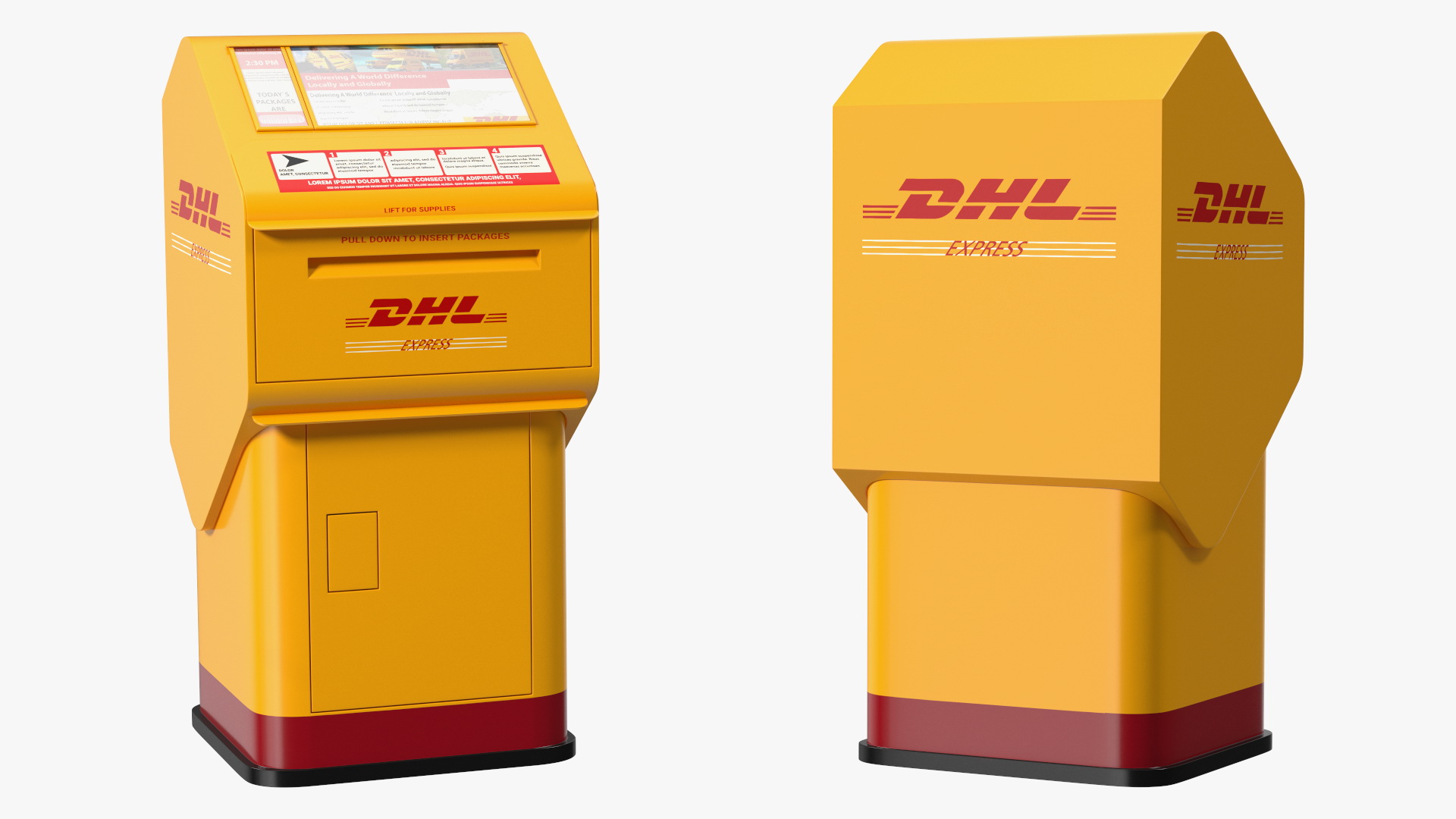 3D DHL Express Package Drop Box model