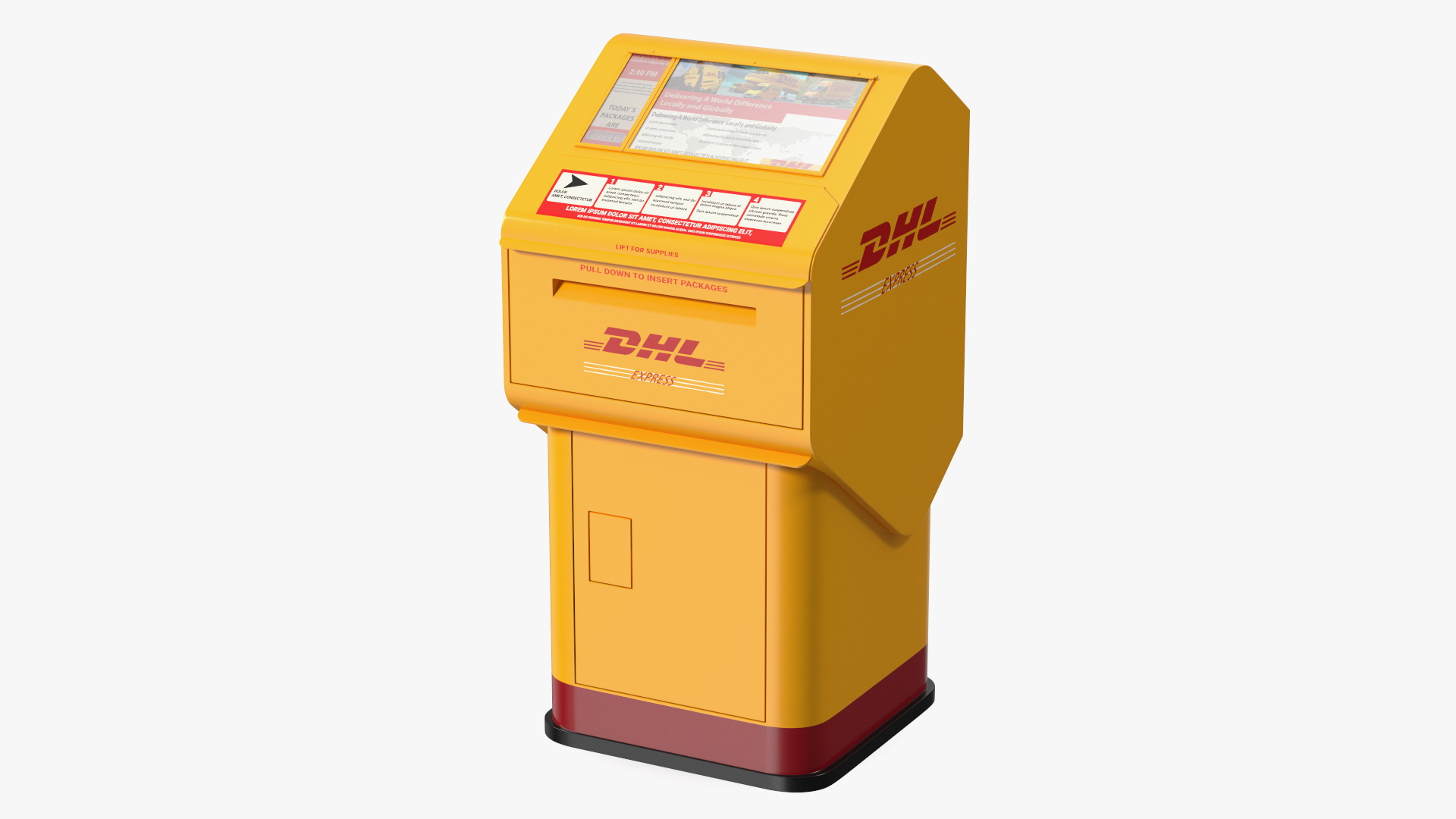3D DHL Express Package Drop Box model