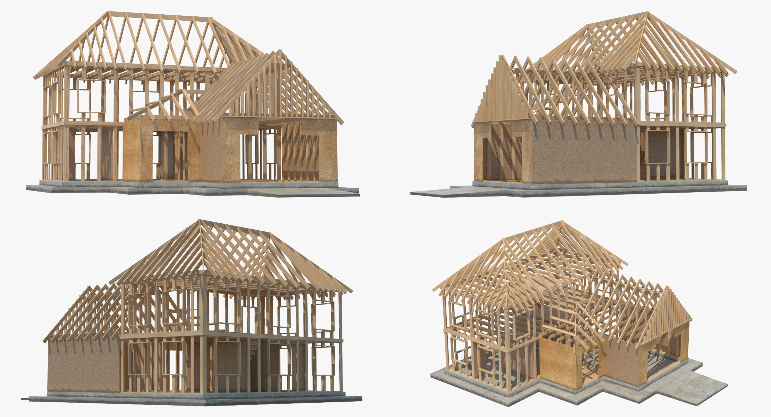 3D Private House Construction 2 with Equipment model