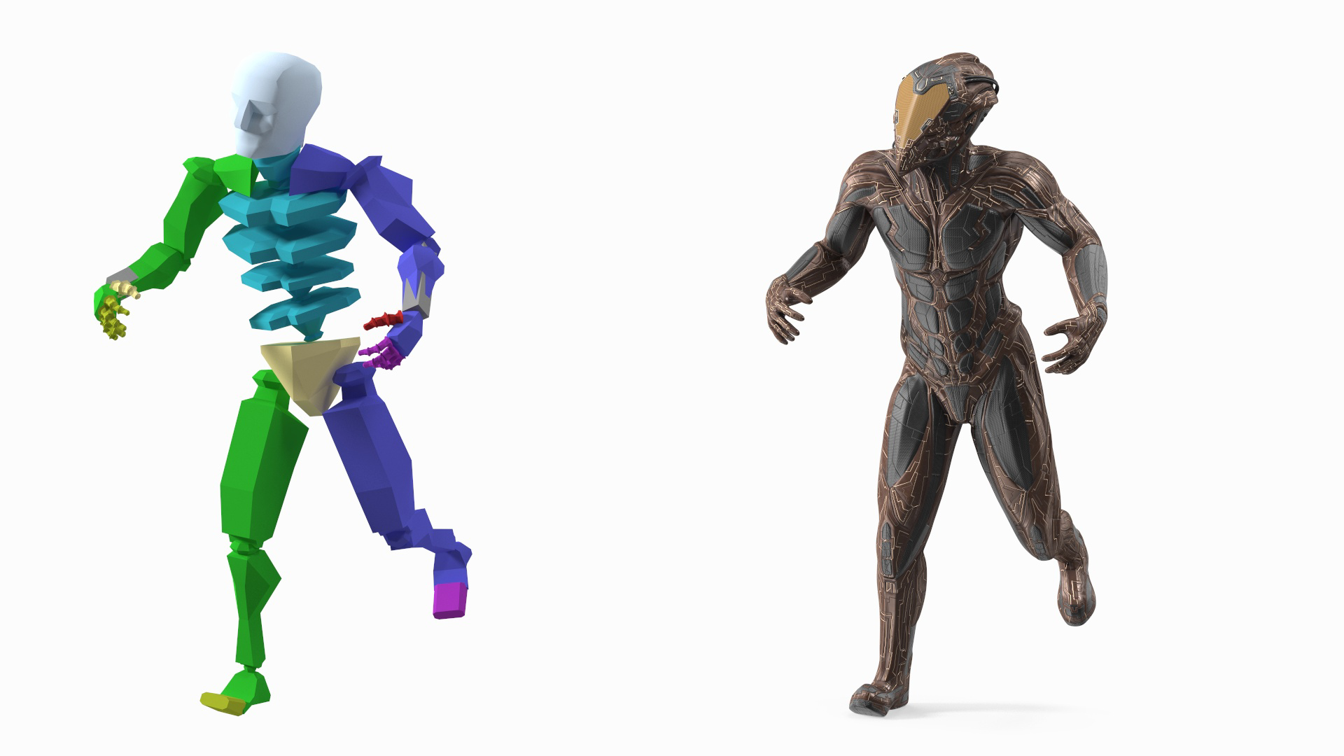 3D model Futuristic Armored Character Rigged