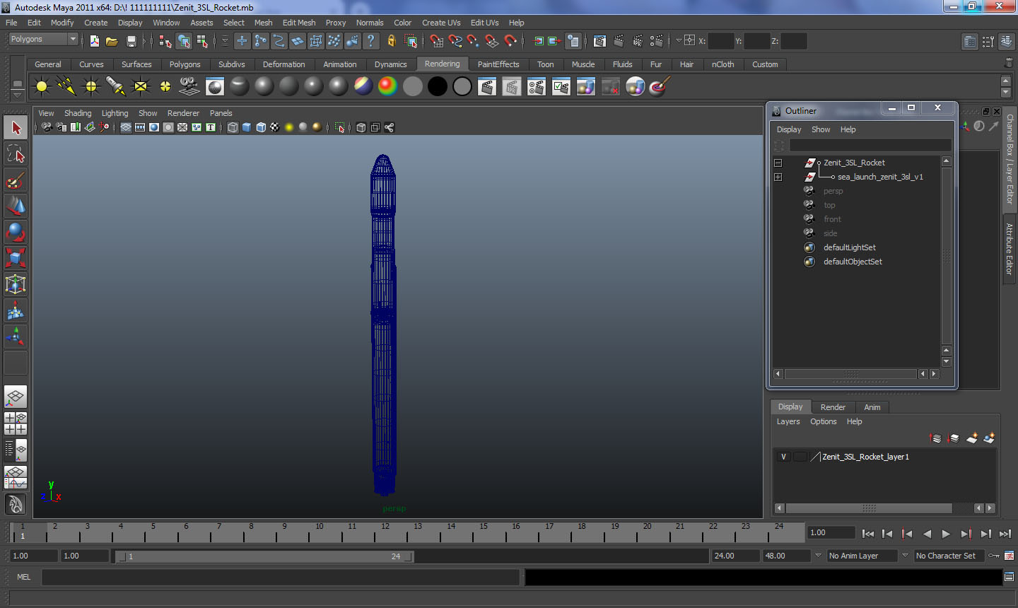 3D Zenit 3SL Rocket