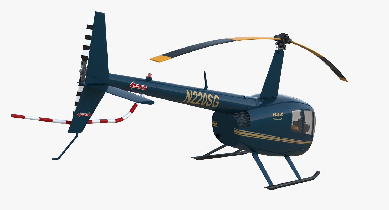 Light Helicopter Robinson R44 3D model