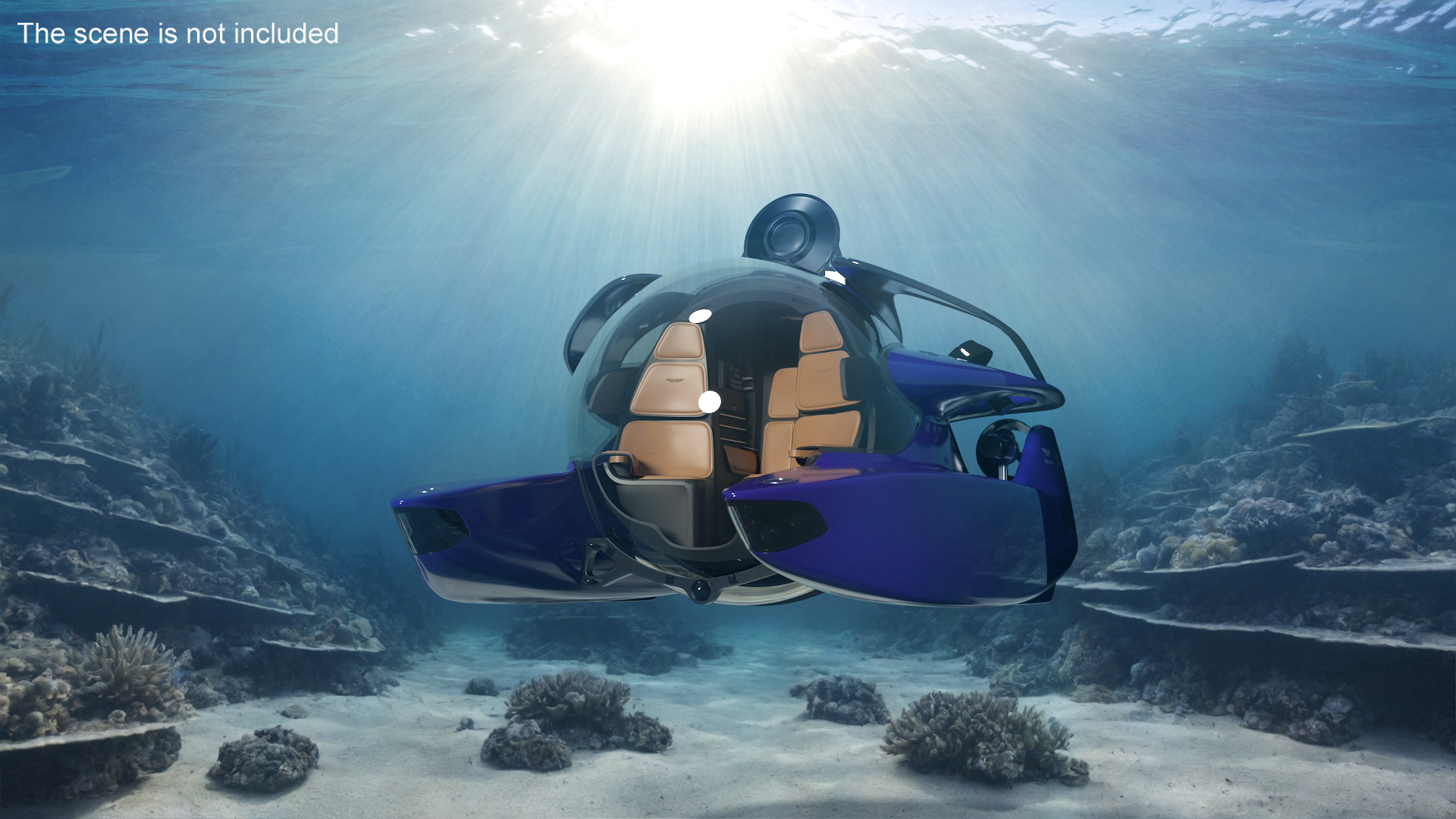 3D model Aston Martin Luxurious Personal Submarine Rigged Purple