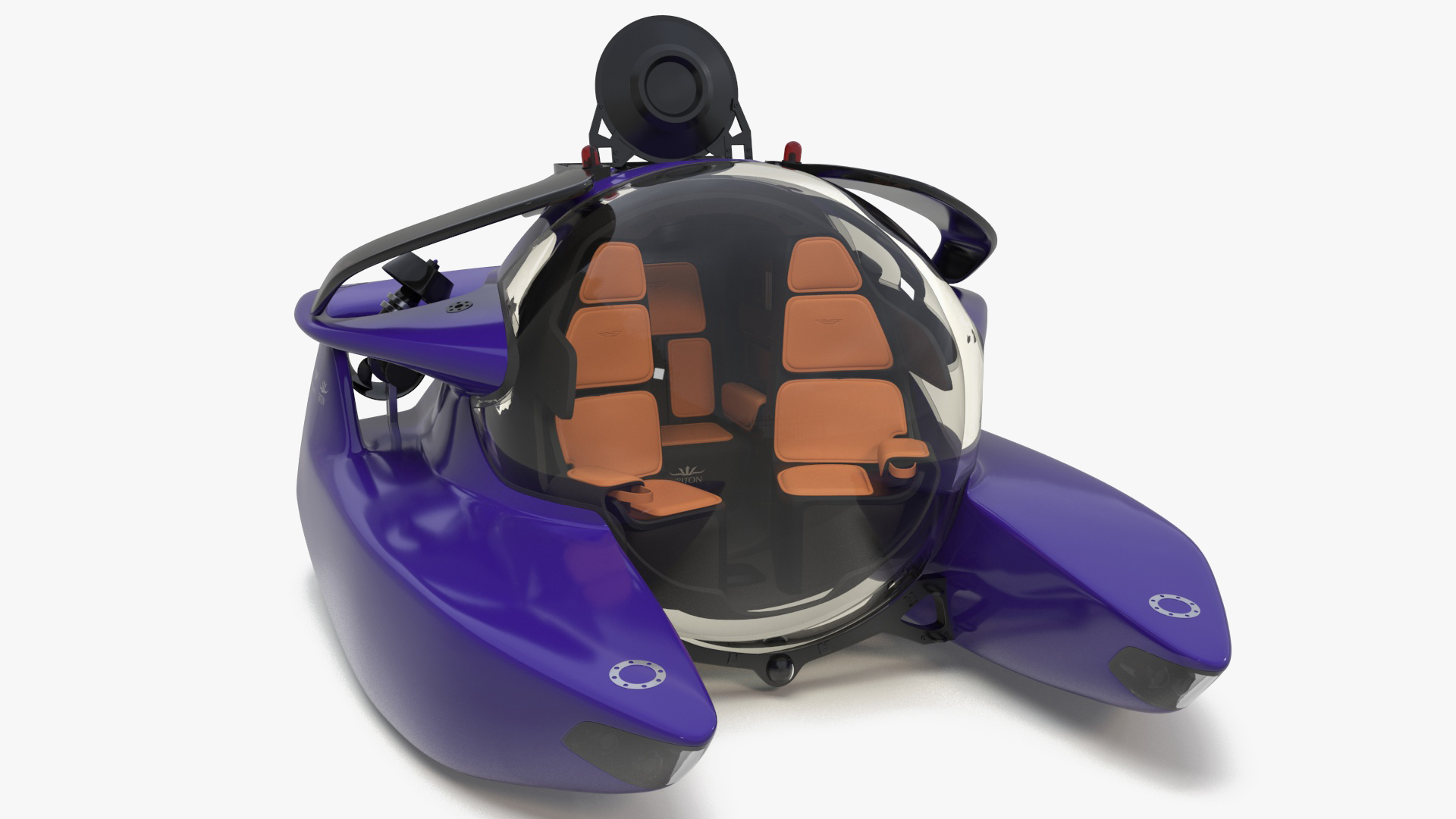 3D model Aston Martin Luxurious Personal Submarine Rigged Purple