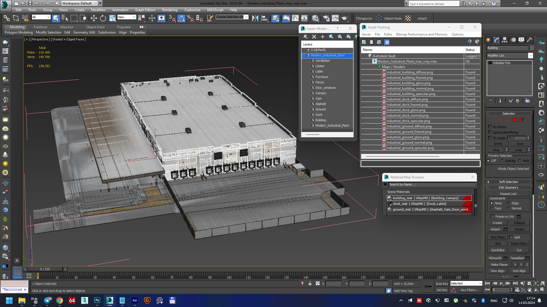 3D Modern Industrial Plant model