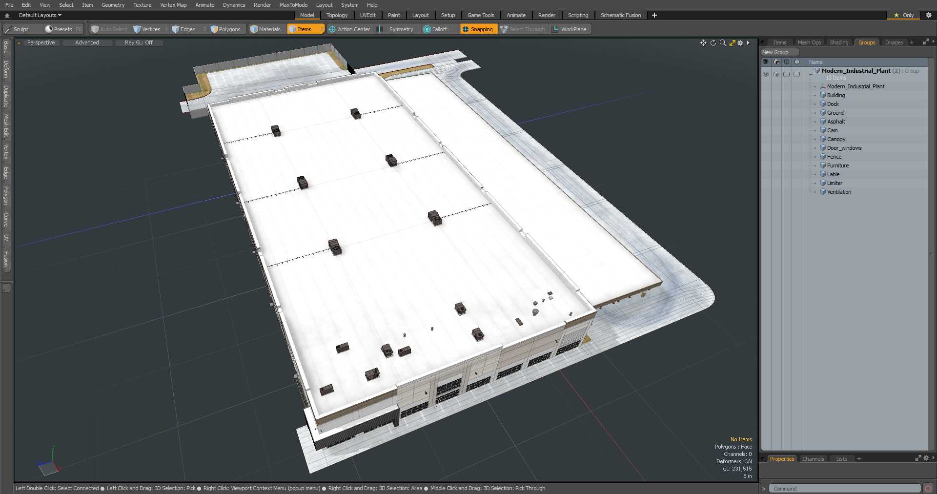 3D Modern Industrial Plant model