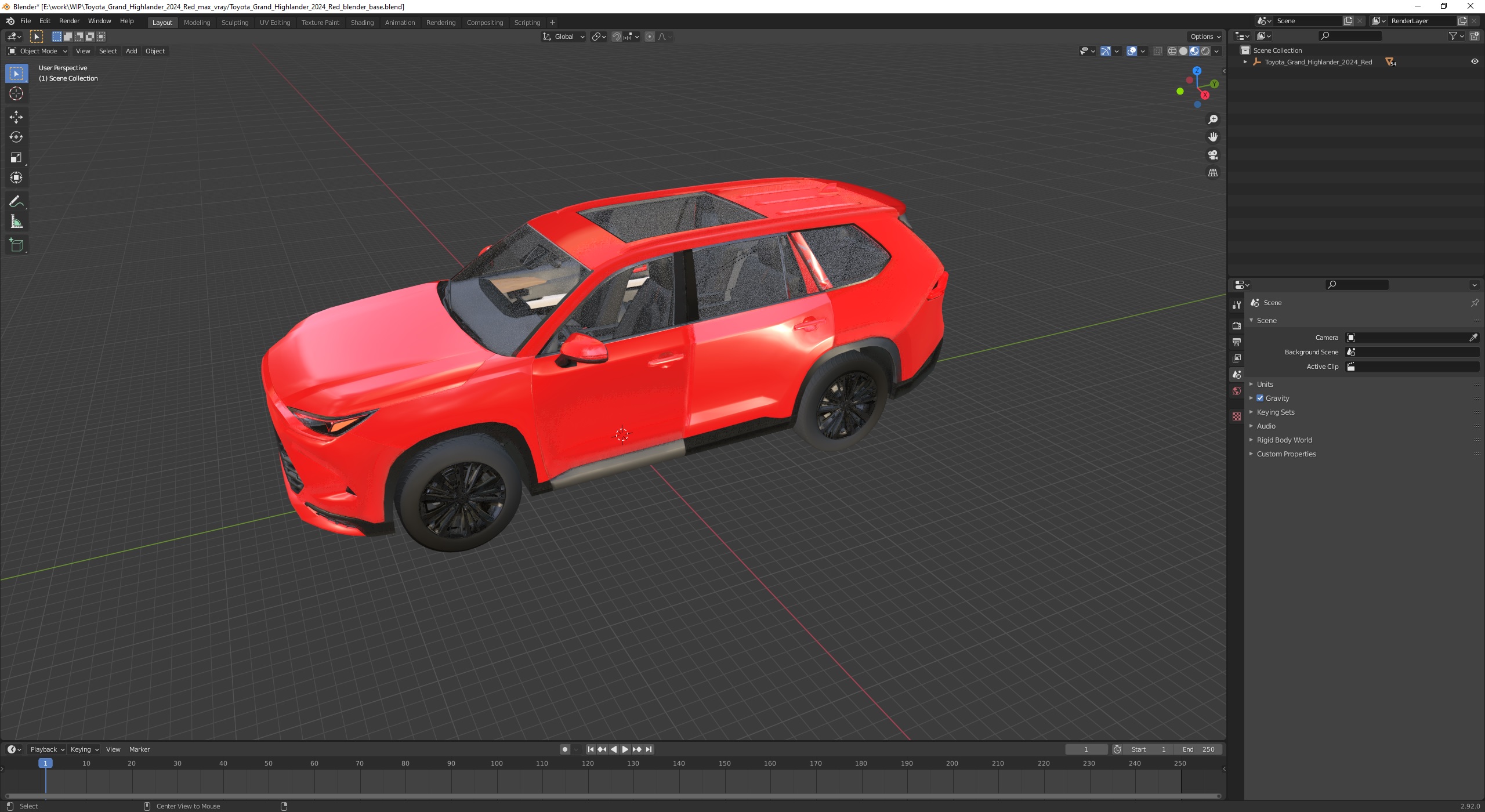 Toyota Grand Highlander 2024 Red 3D