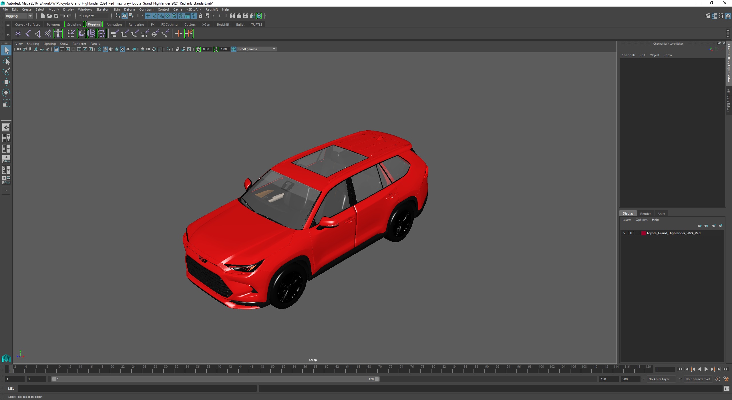 Toyota Grand Highlander 2024 Red 3D