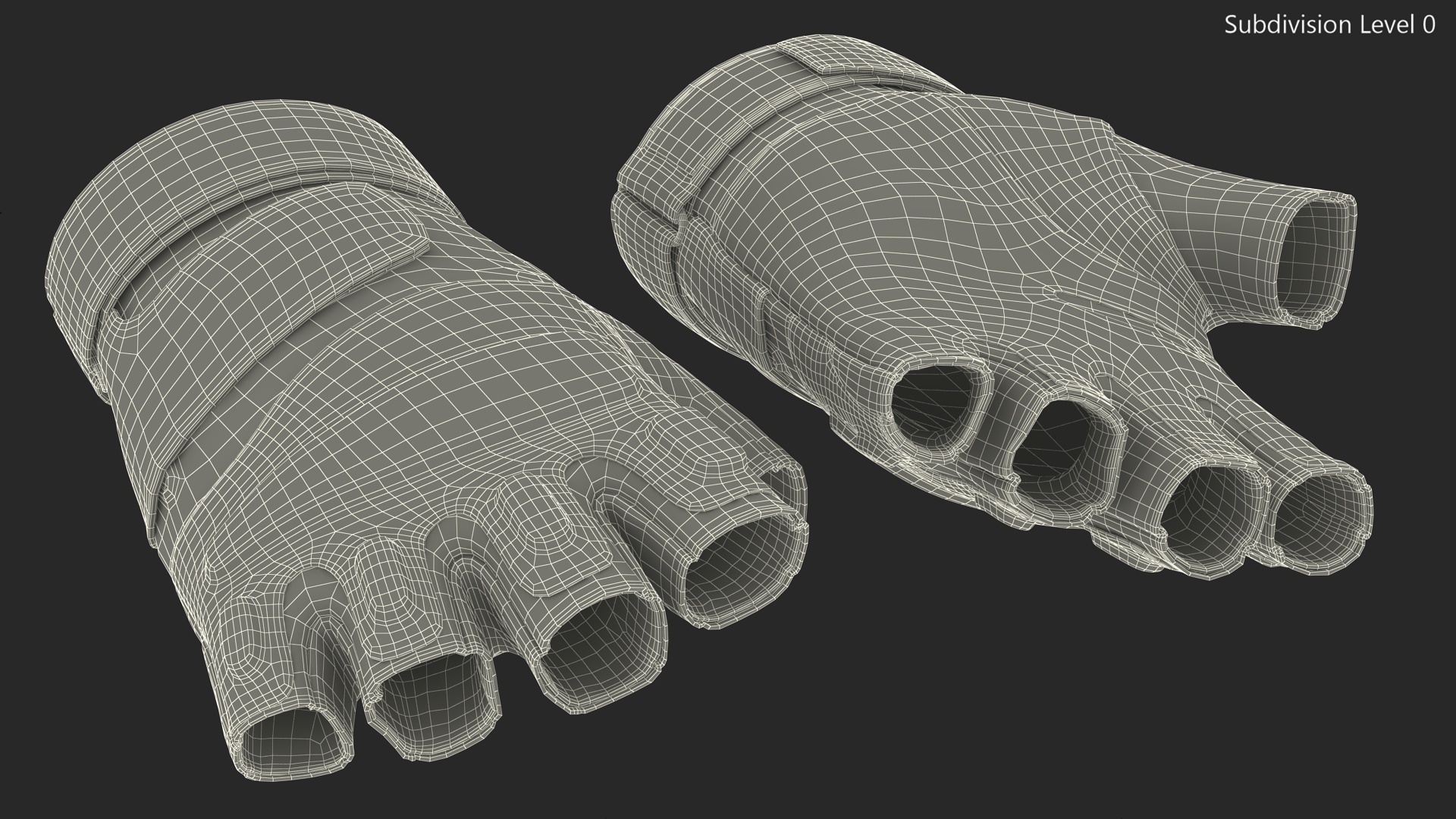Tactical Half Finger Gloves 3D