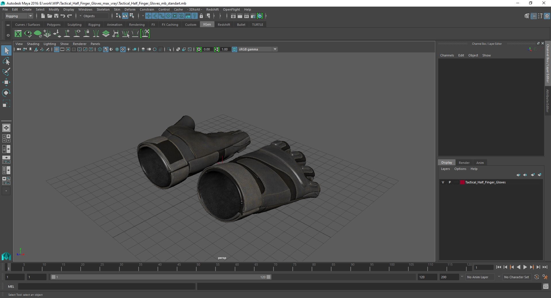 Tactical Half Finger Gloves 3D