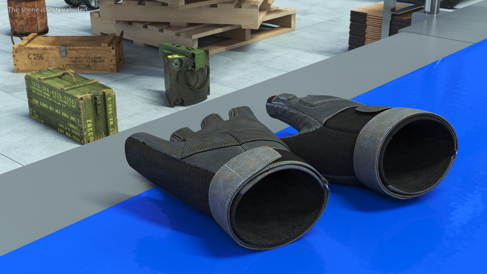 Tactical Half Finger Gloves 3D