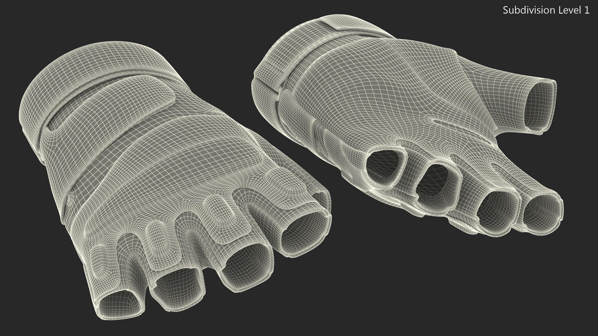 Tactical Half Finger Gloves 3D