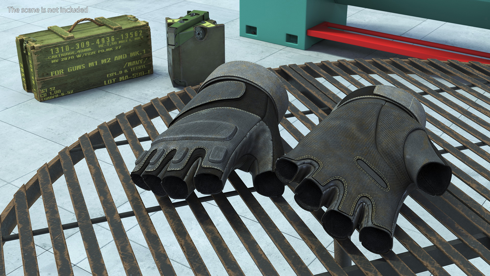 Tactical Half Finger Gloves 3D