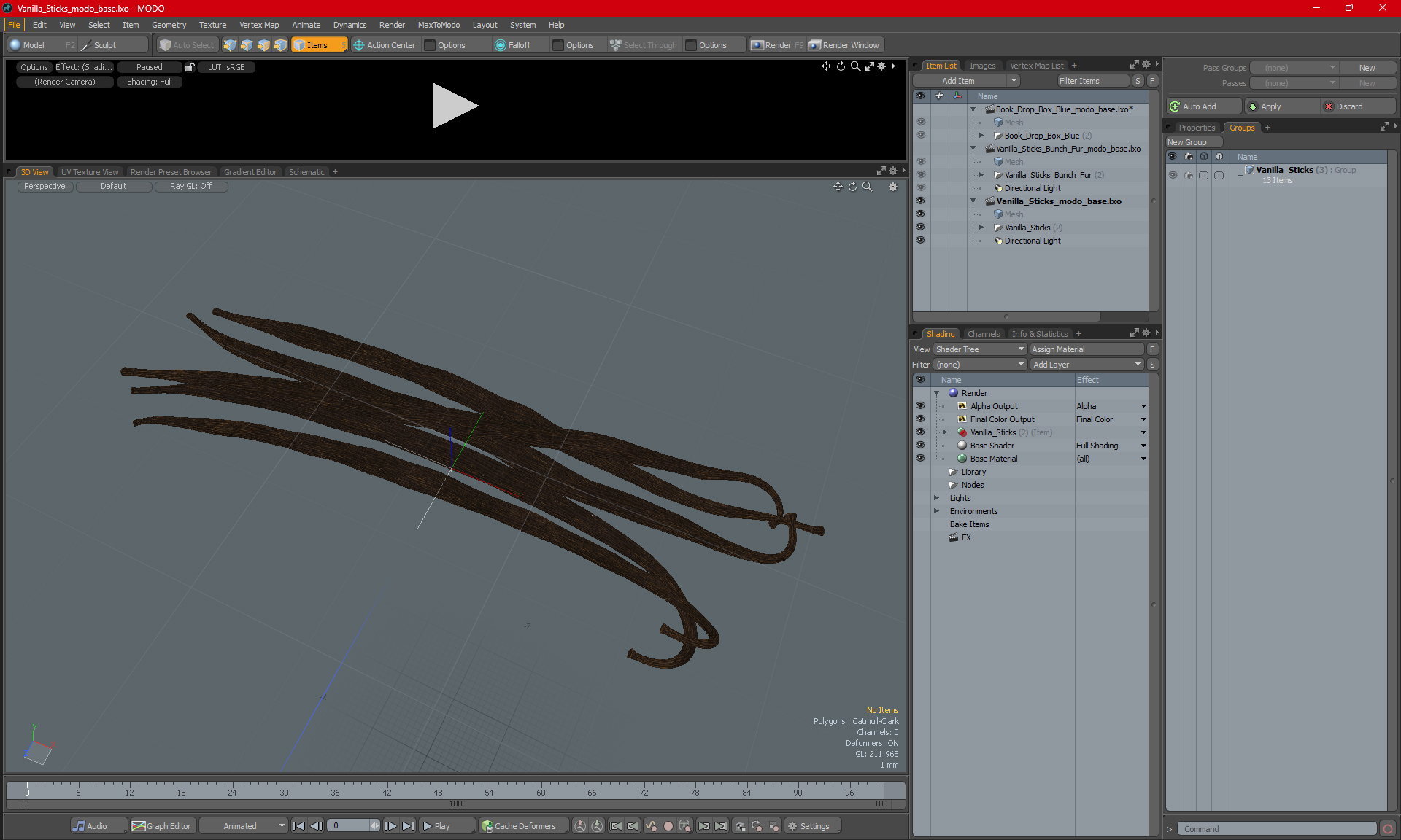 Vanilla Sticks 3D model