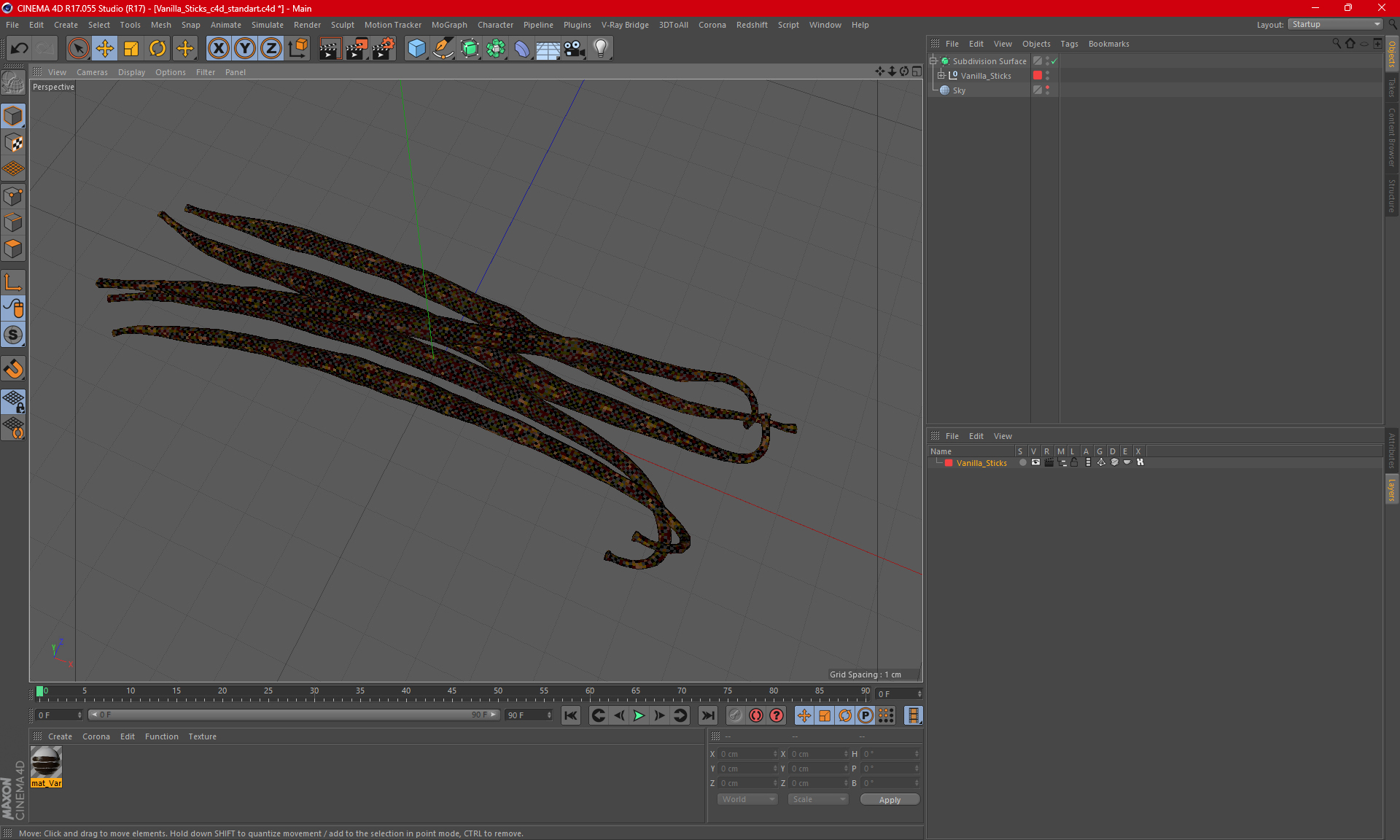 Vanilla Sticks 3D model