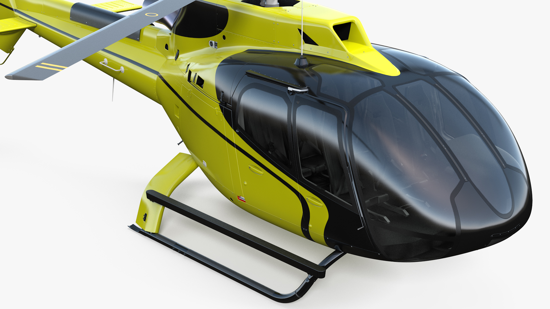 Light Civil Helicopter Rigged 3D model