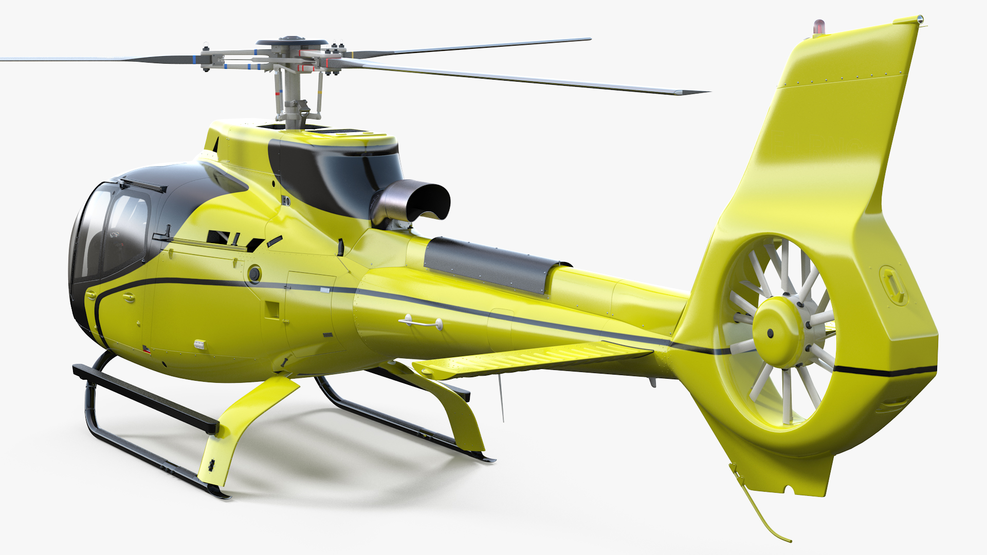 Light Civil Helicopter Rigged 3D model