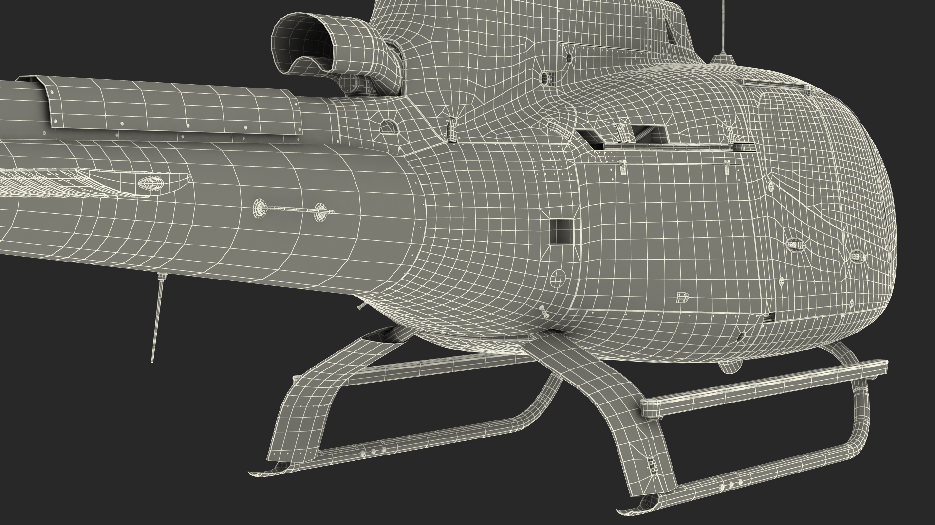 Light Civil Helicopter Rigged 3D model