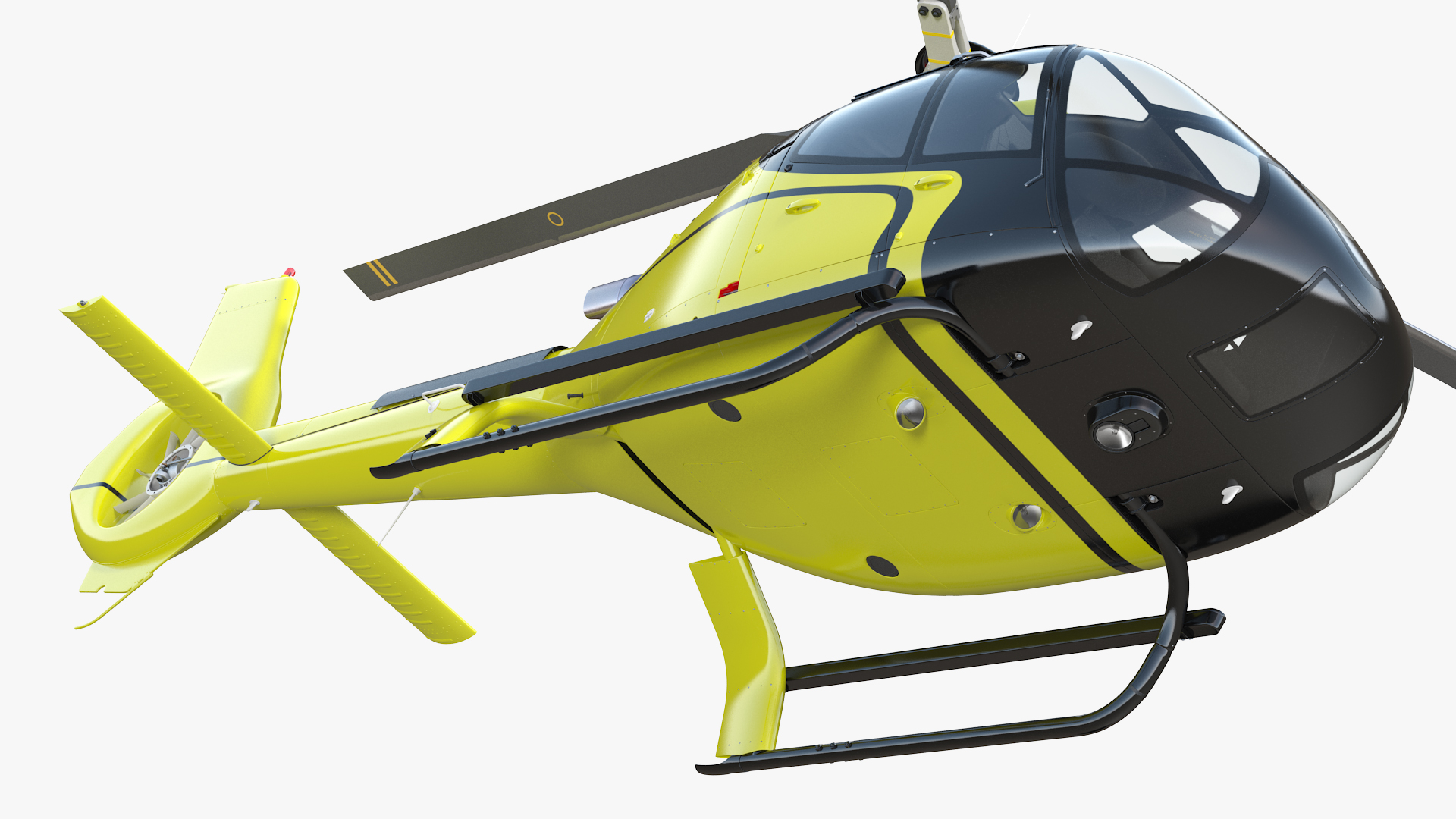 Light Civil Helicopter Rigged 3D model
