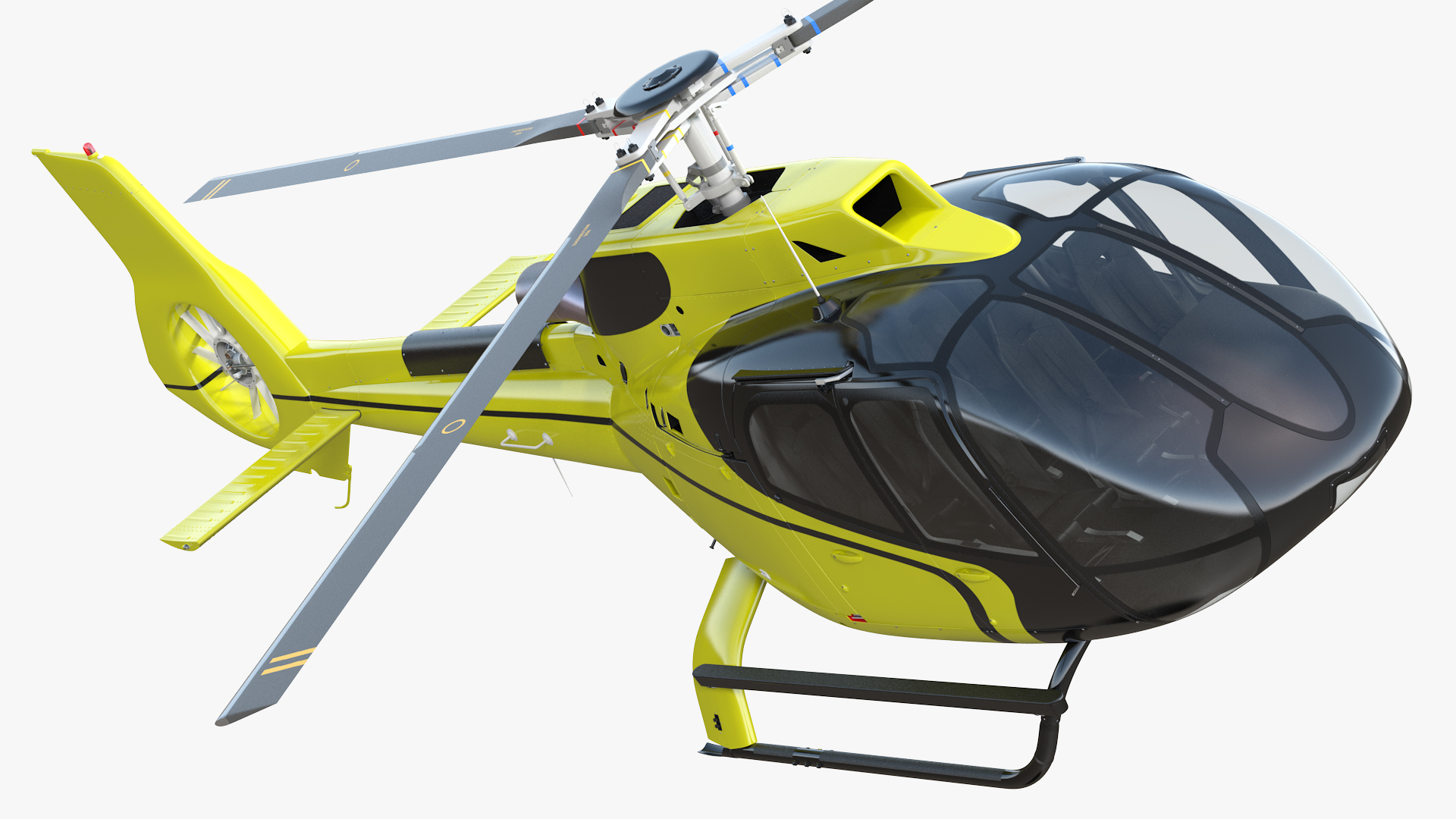 Light Civil Helicopter Rigged 3D model