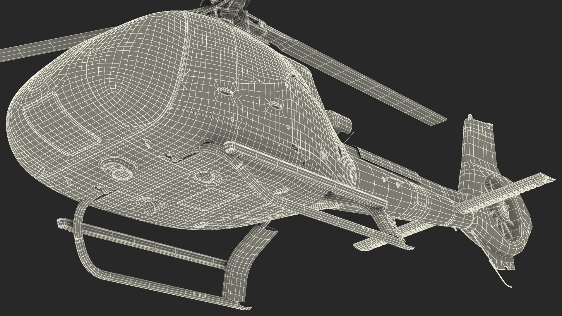 Light Civil Helicopter Rigged 3D model