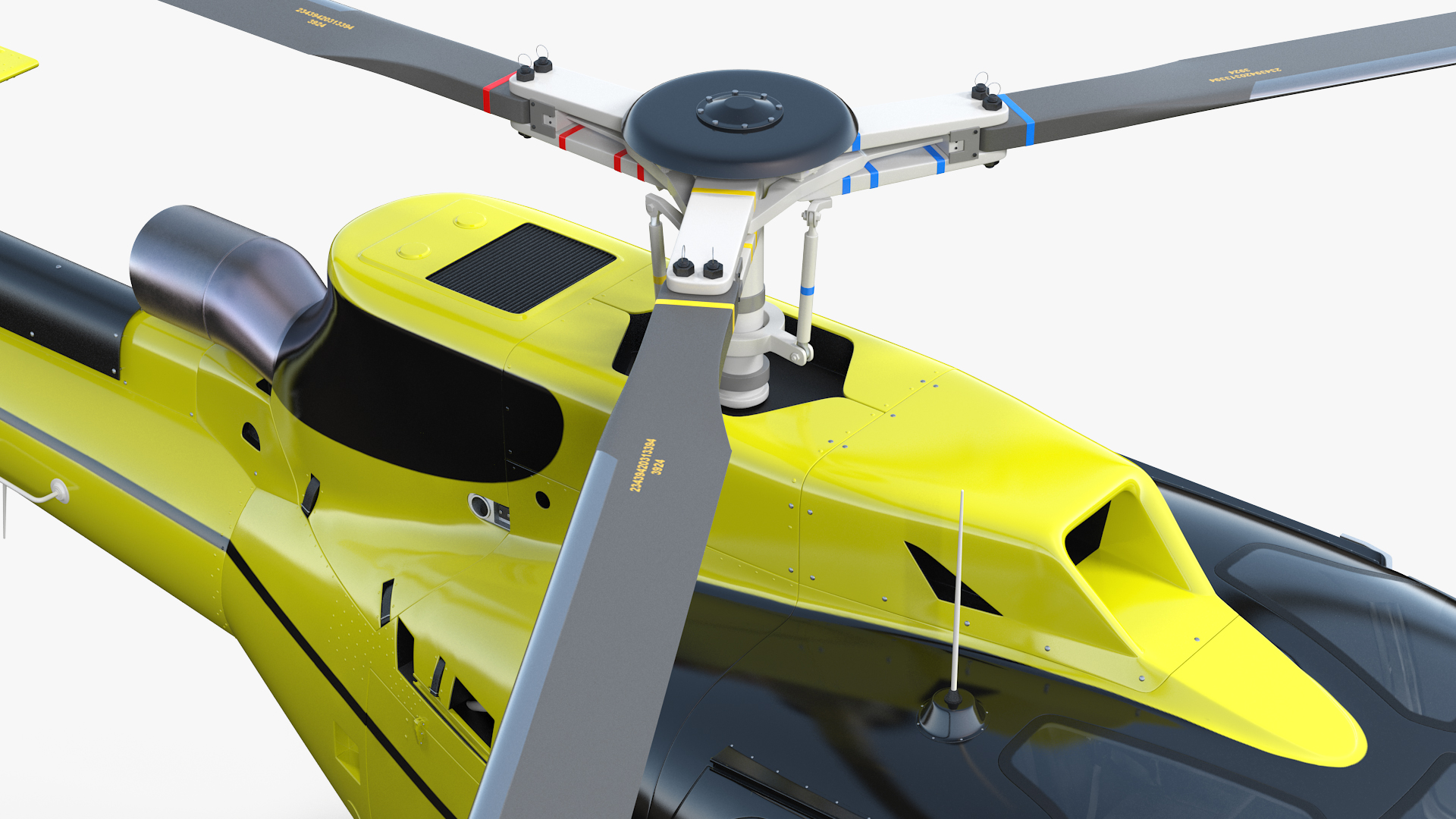 Light Civil Helicopter Rigged 3D model