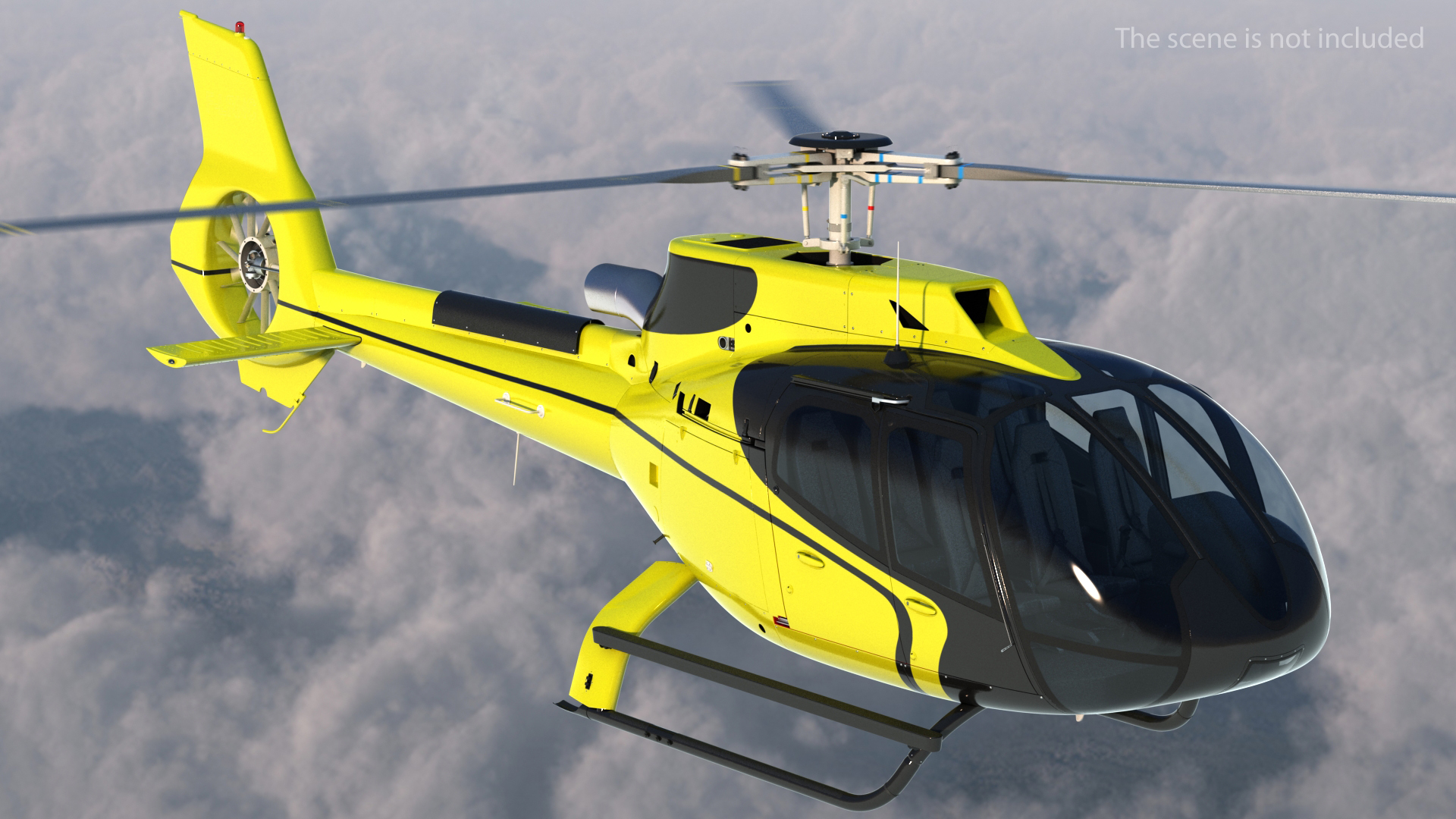 Light Civil Helicopter Rigged 3D model