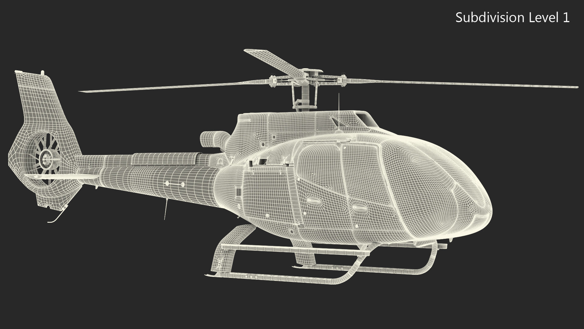 Light Civil Helicopter Rigged 3D model