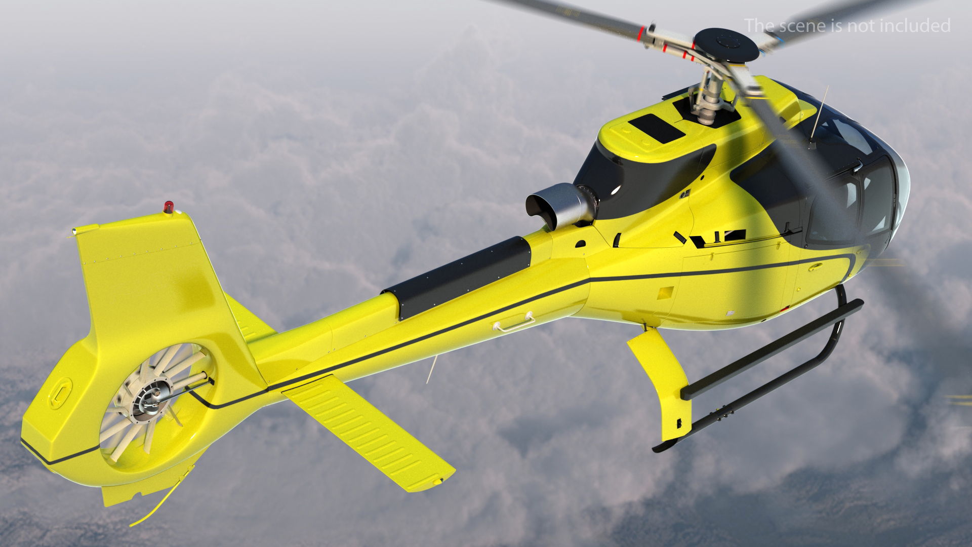 Light Civil Helicopter Rigged 3D model