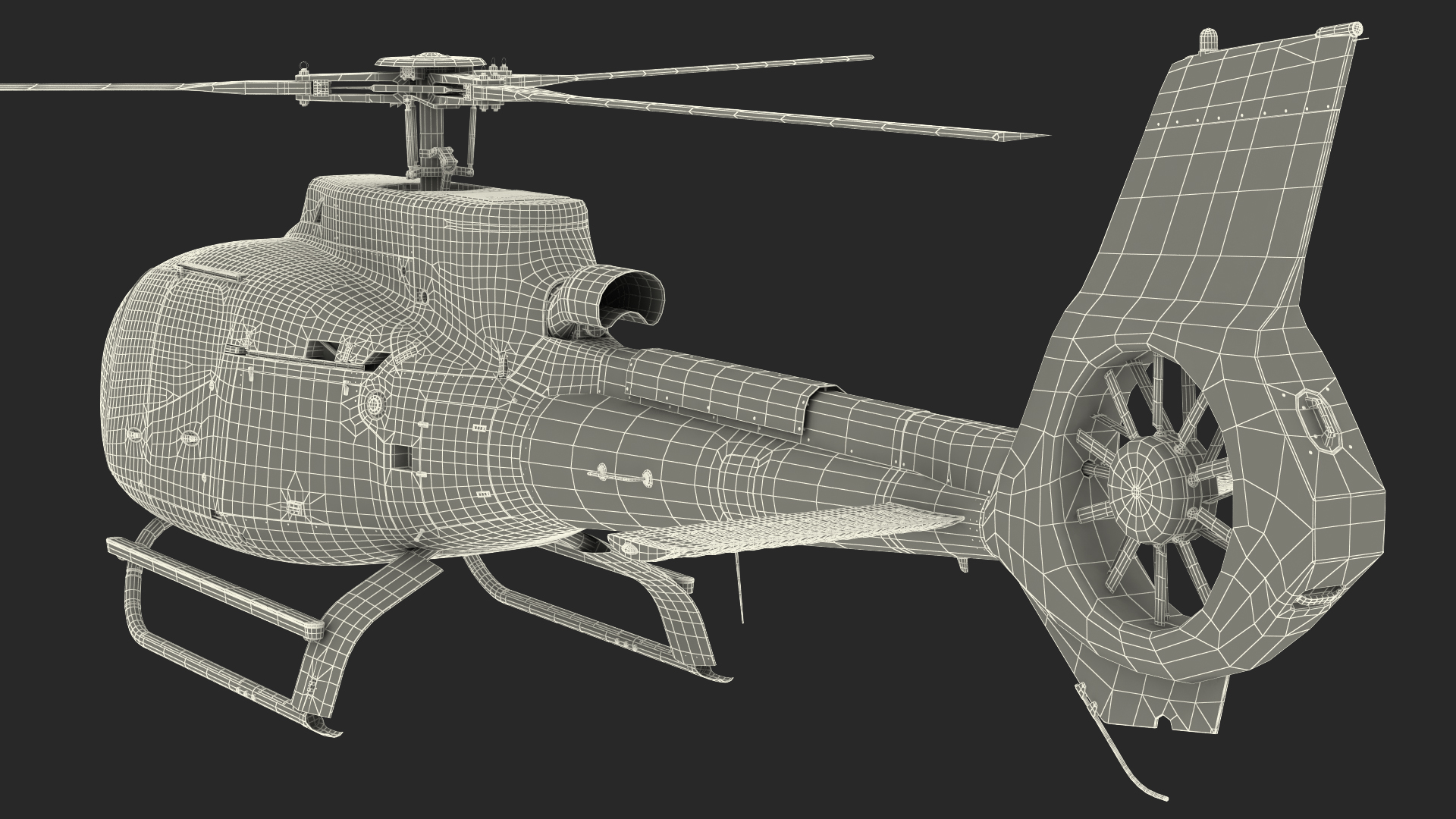 Light Civil Helicopter Rigged 3D model