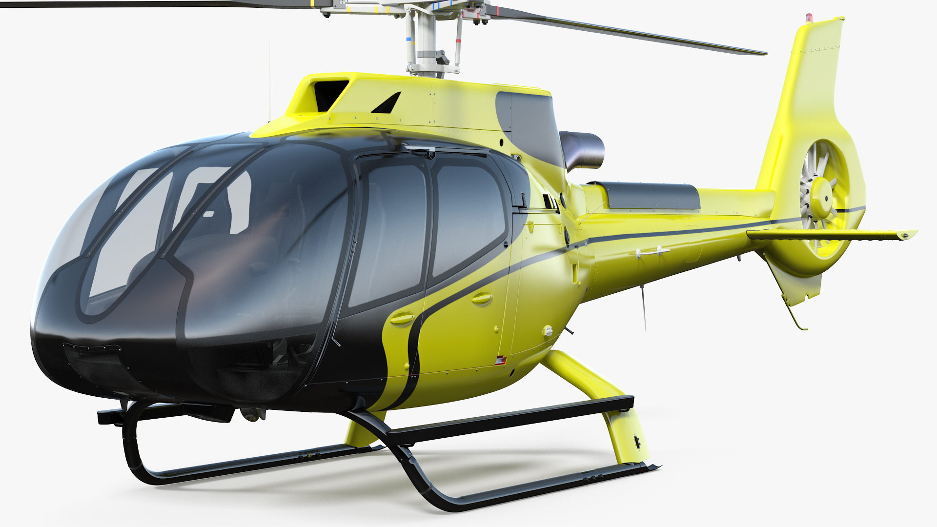 Light Civil Helicopter Rigged 3D model