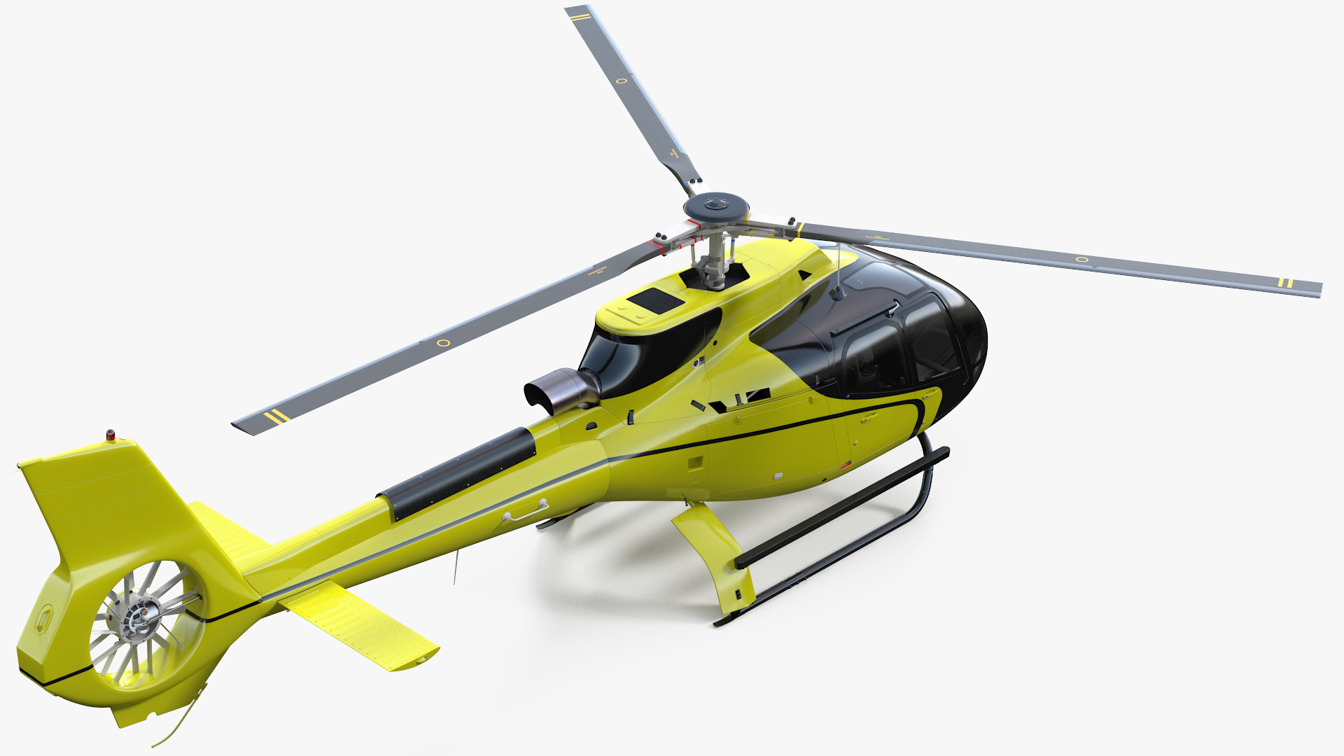 Light Civil Helicopter Rigged 3D model