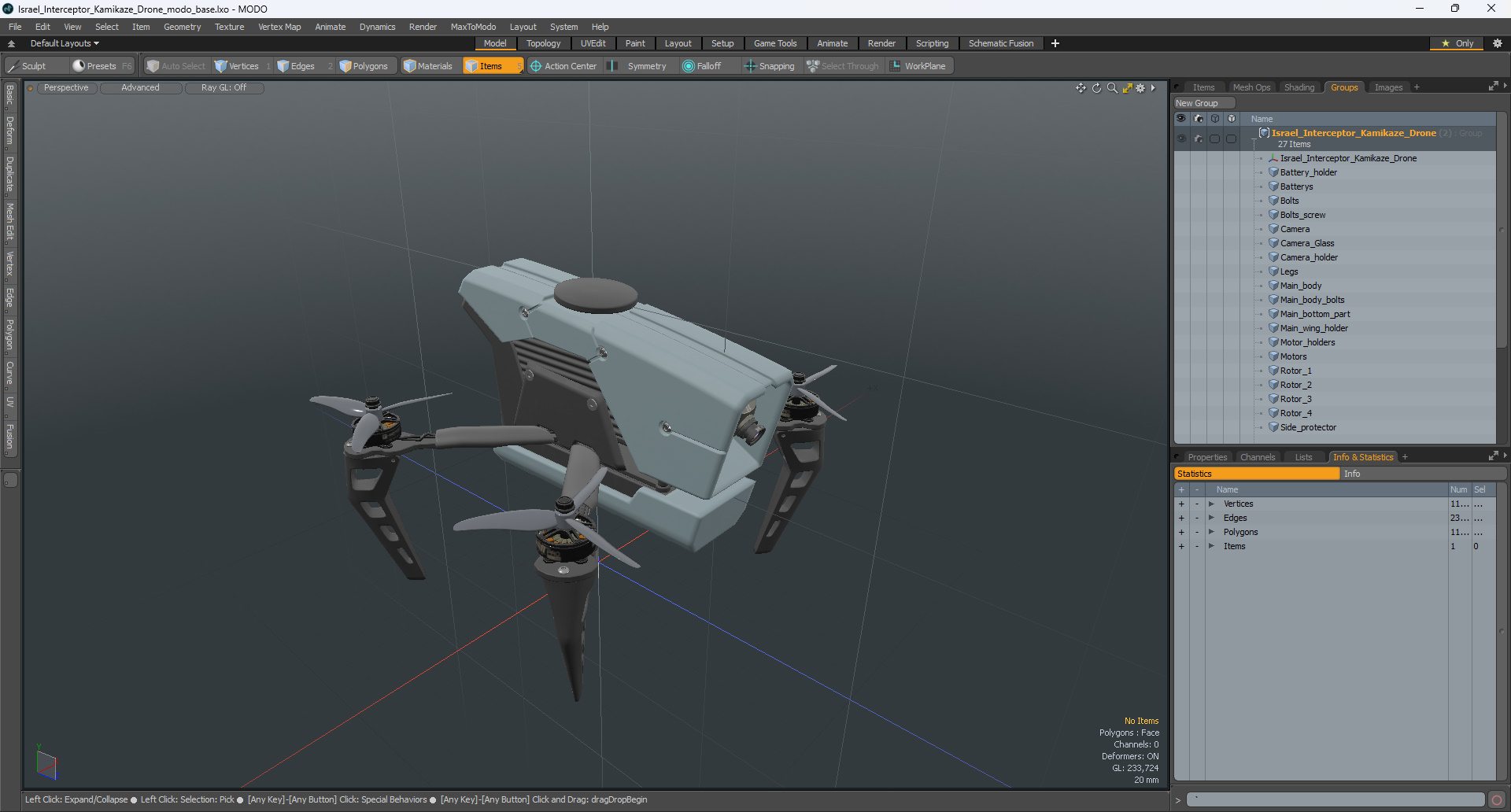 3D Israel Interceptor Kamikaze Drone model