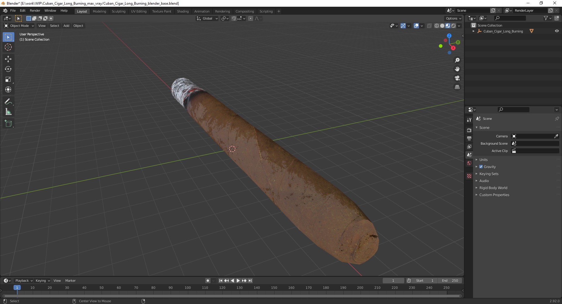Cuban Cigar Long Burning 3D model