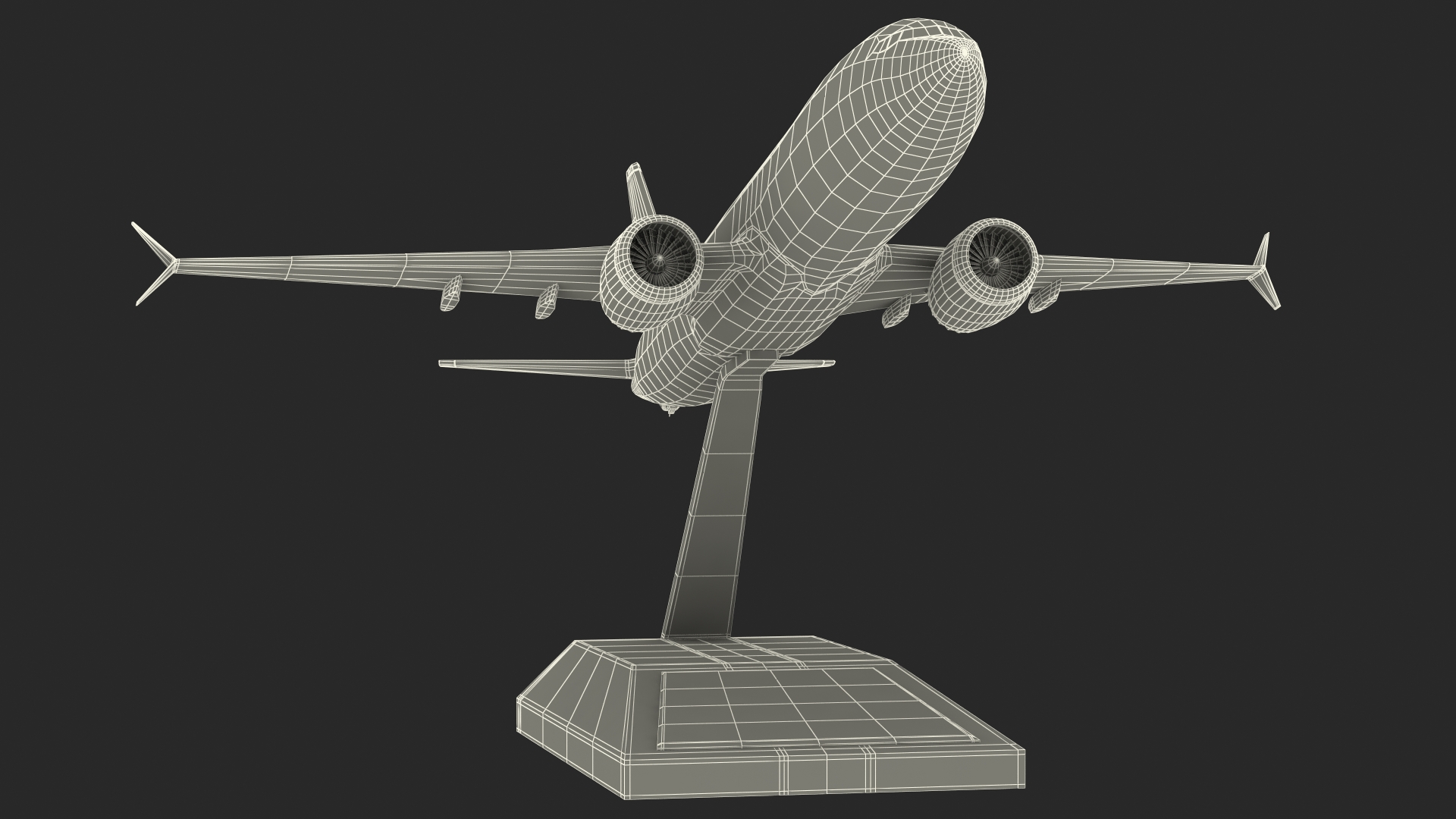 3D model Turbofan Aircraft Scale Model with Stand