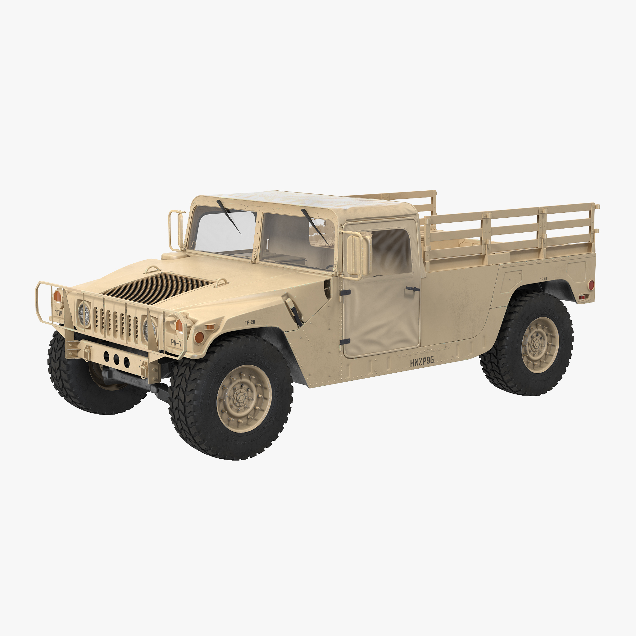Cargo Troop Carrier HMMWV m1038 3D Model, view 7