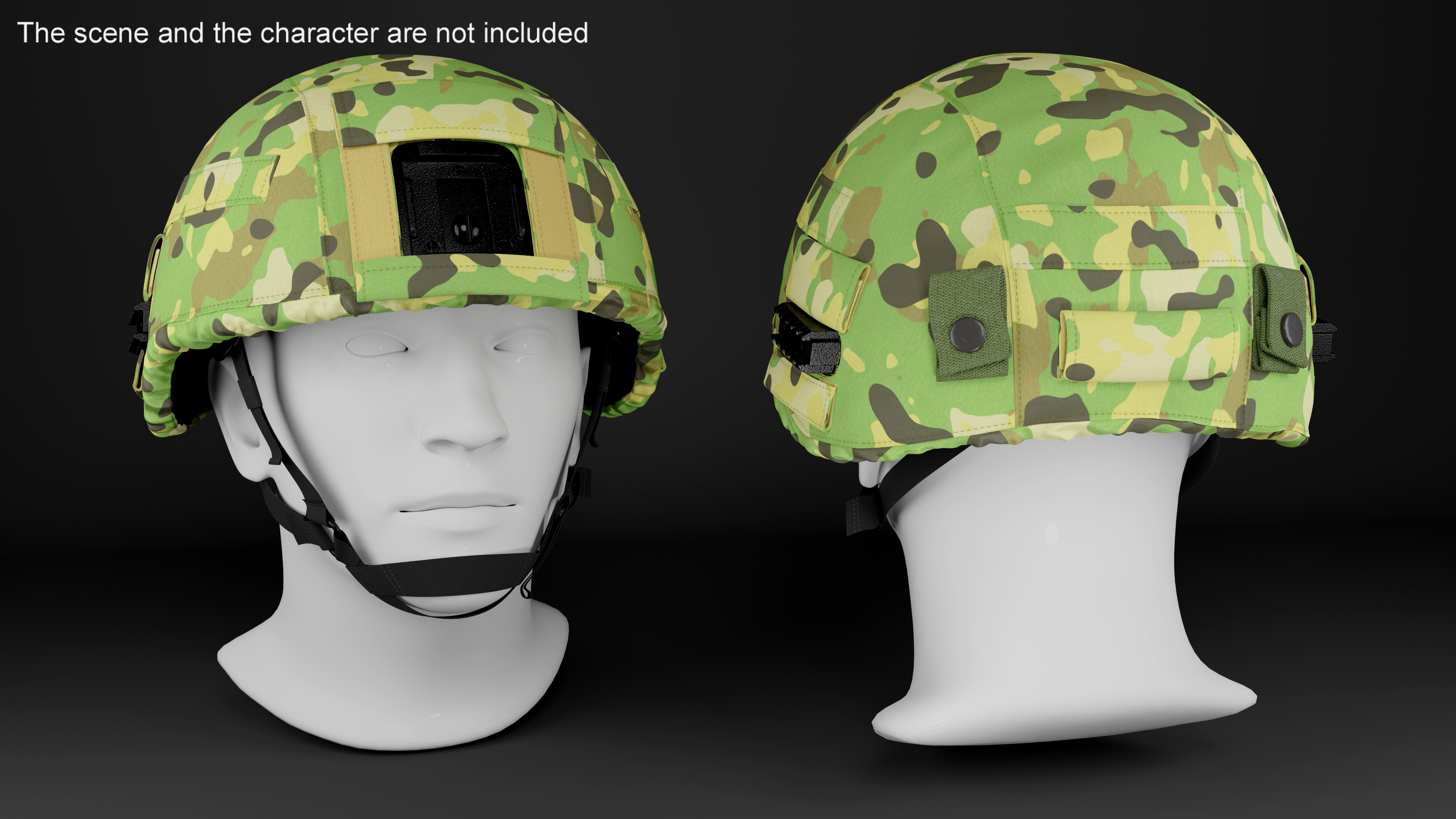 3D model Helmet Black Ratnik Grass Case