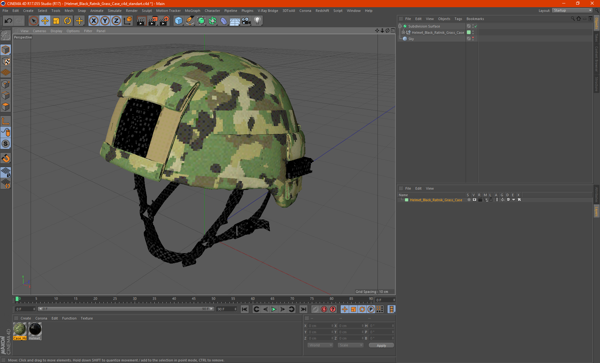 3D model Helmet Black Ratnik Grass Case