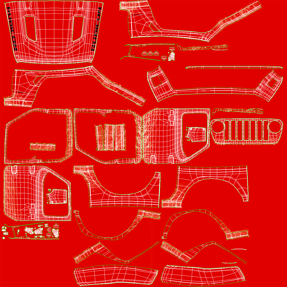 3D JEEP Wrangler JK Rubicon Sport Dirty Rigged model