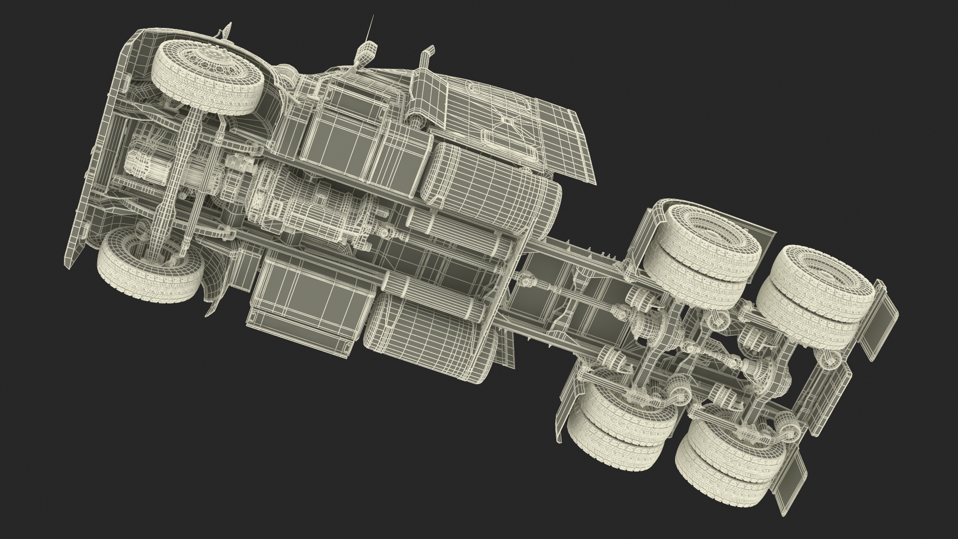 3D Freightliner Truck with Car Carried Loaded Vehicles