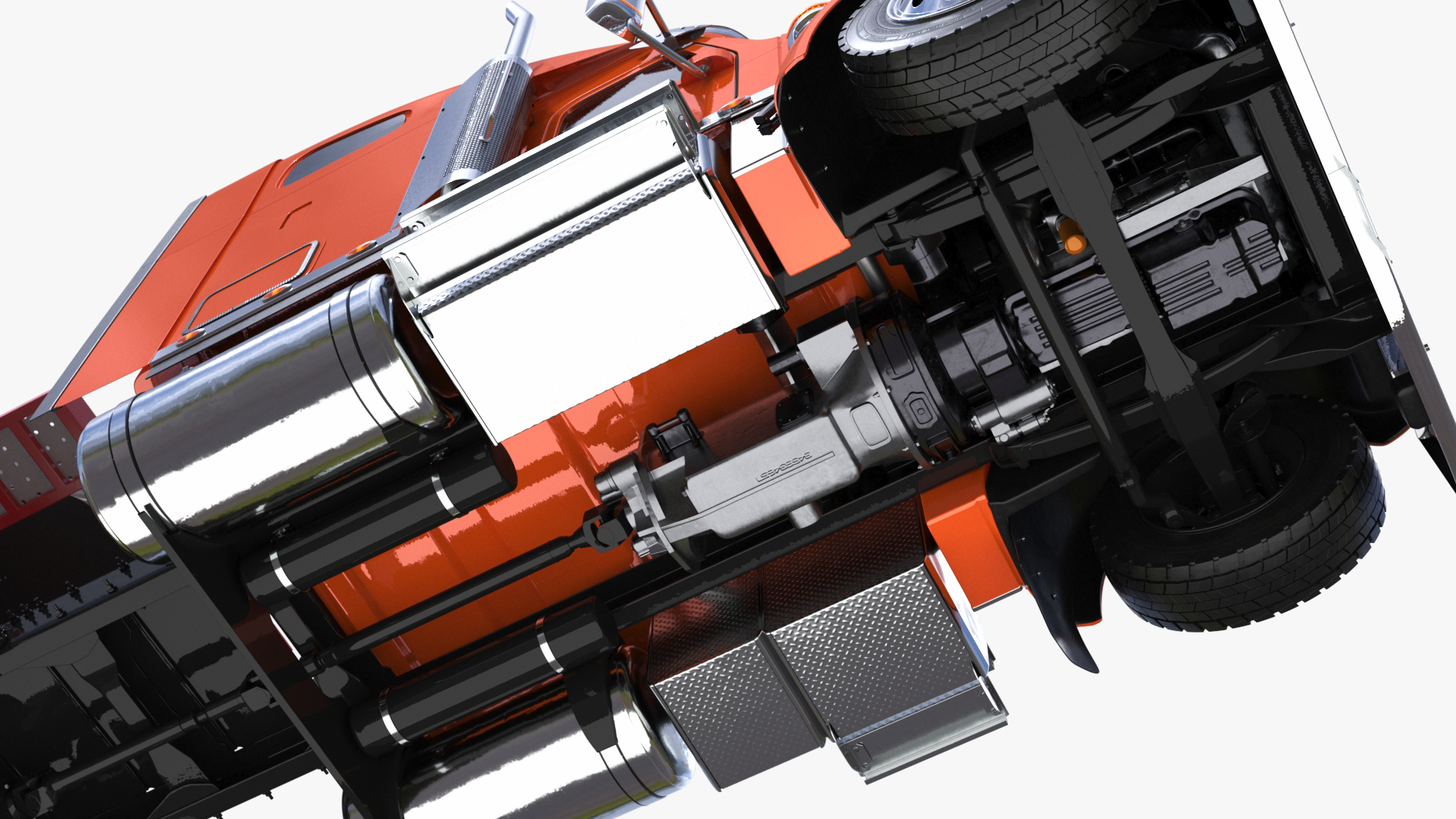 3D Freightliner Truck with Car Carried Loaded Vehicles