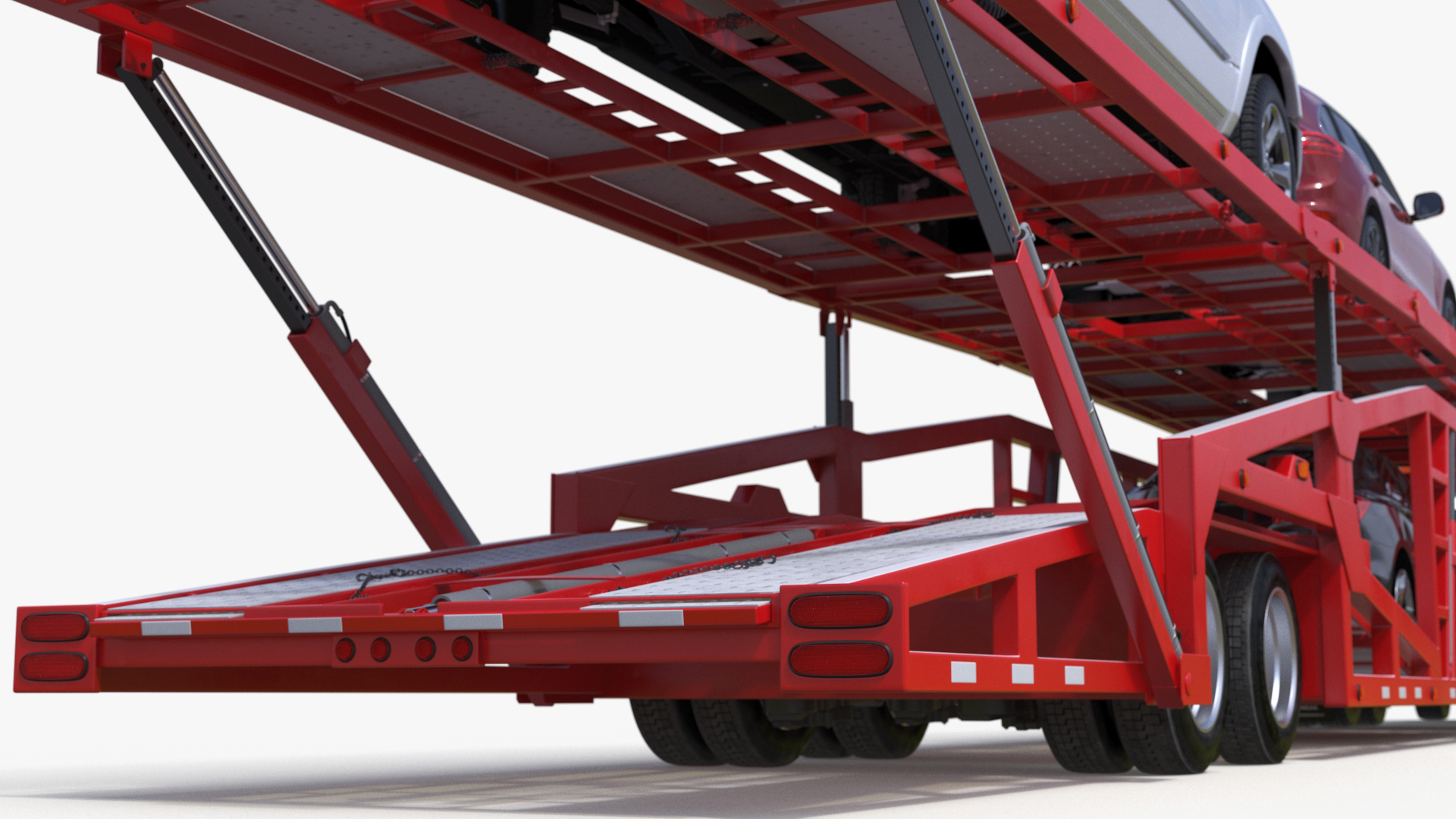 3D Freightliner Truck with Car Carried Loaded Vehicles