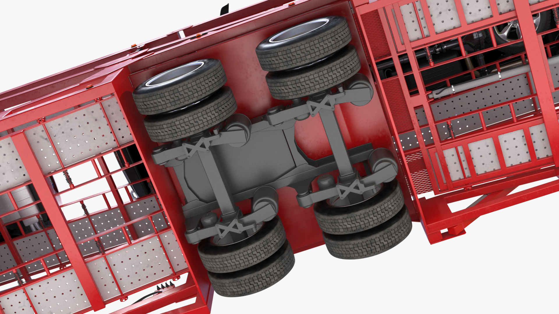 3D Freightliner Truck with Car Carried Loaded Vehicles