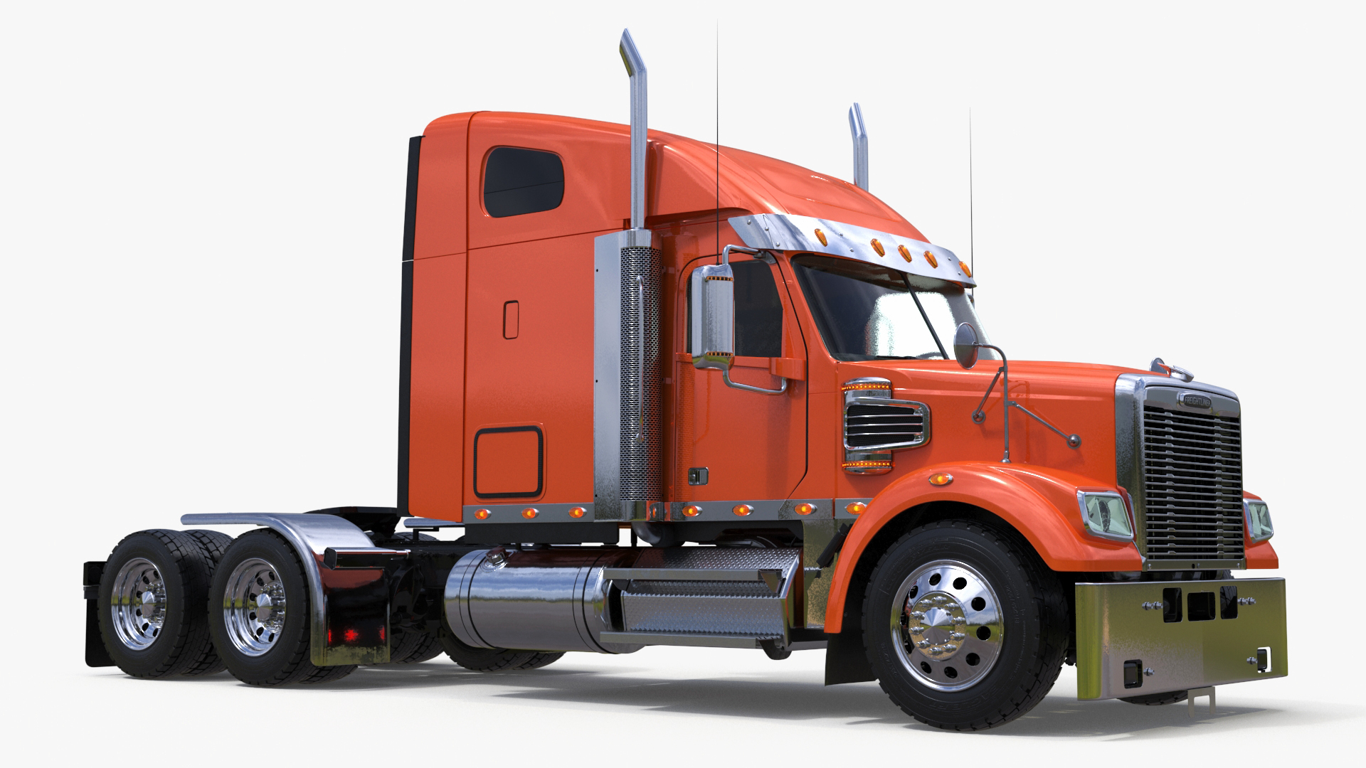 3D Freightliner Truck with Car Carried Loaded Vehicles